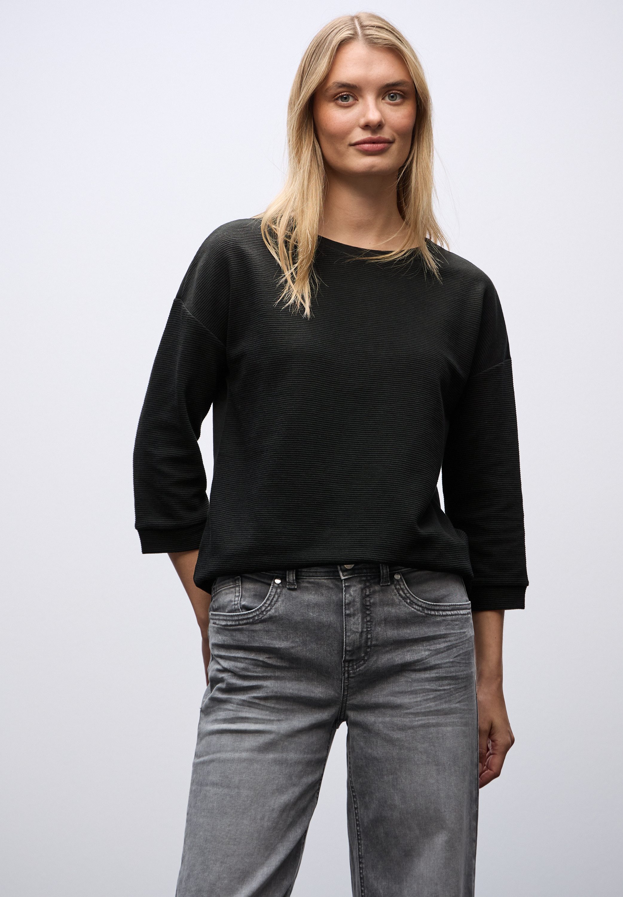 STREET ONE 3/4-Arm-Shirt mit Tunnelzug am Saum günstig online kaufen