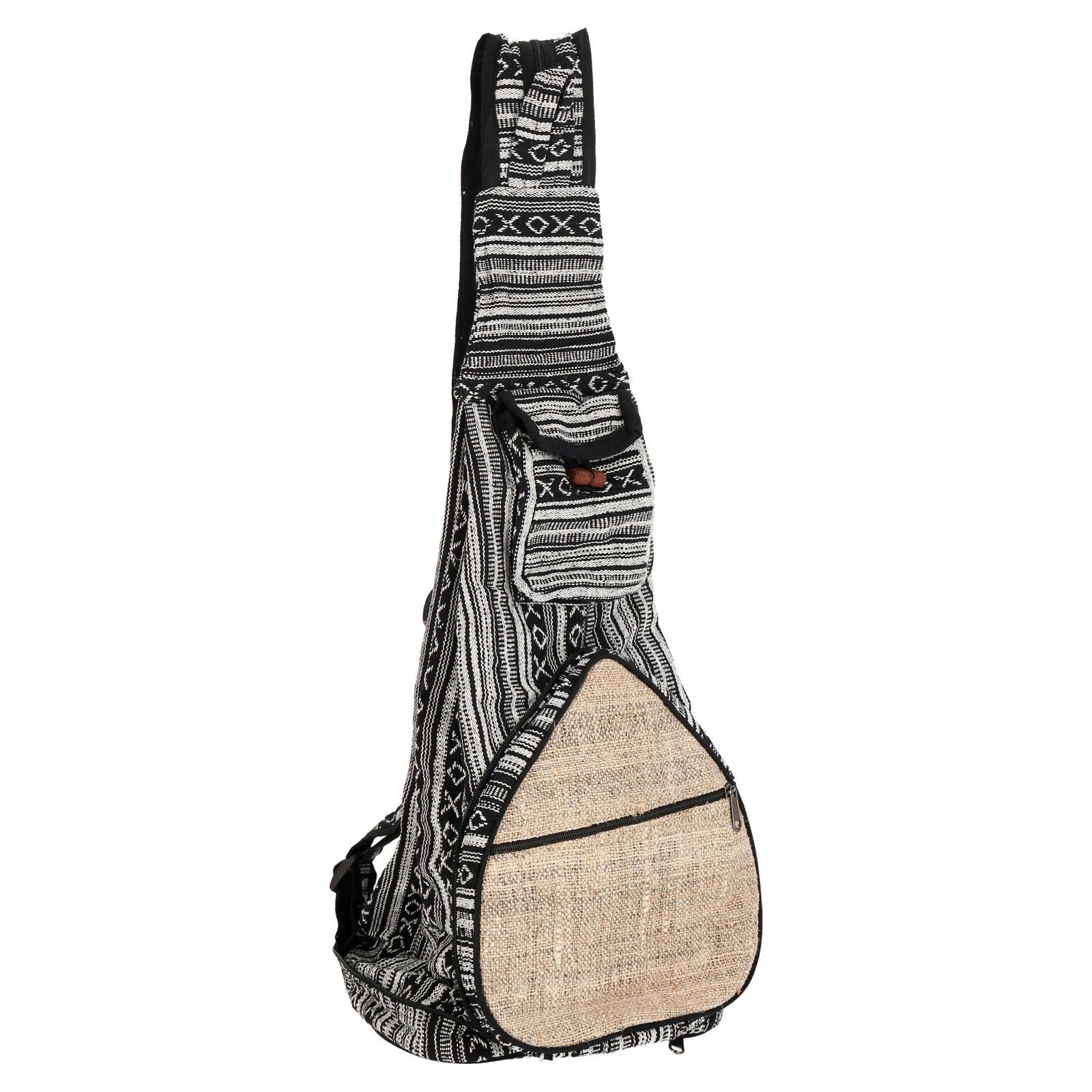 KUNST UND MAGIE Rucksack Bunter Hippie Rucksack Schultertasche Slingbag Crossbody-Bag Hanf