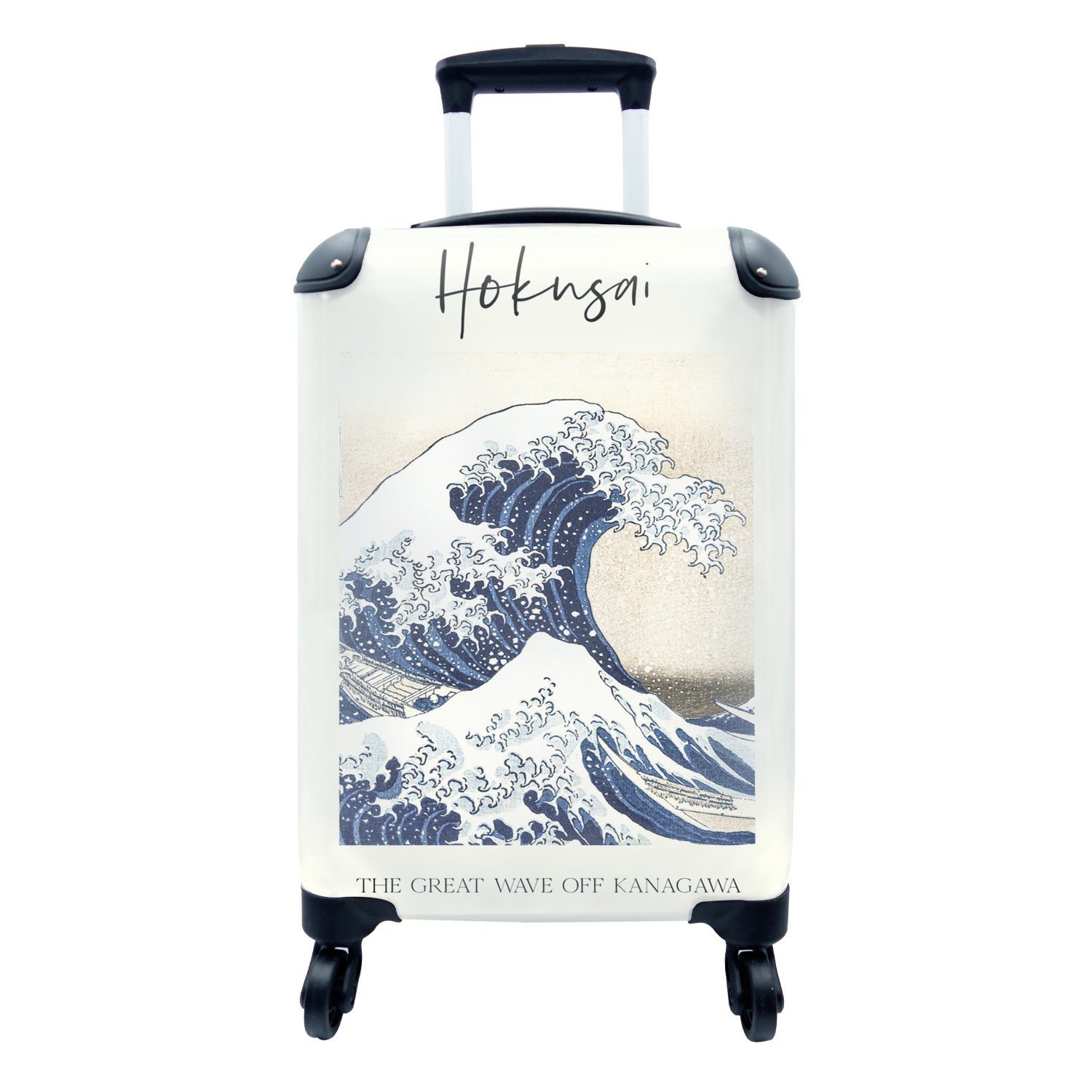 MuchoWow Handgepäckkoffer Japanische Kunst - Die große Welle vor Kanagawa - Hokusai, 4 Rollen, Reisetasche mit rollen, Handgepäck für Ferien, Trolley, Reisekoffer