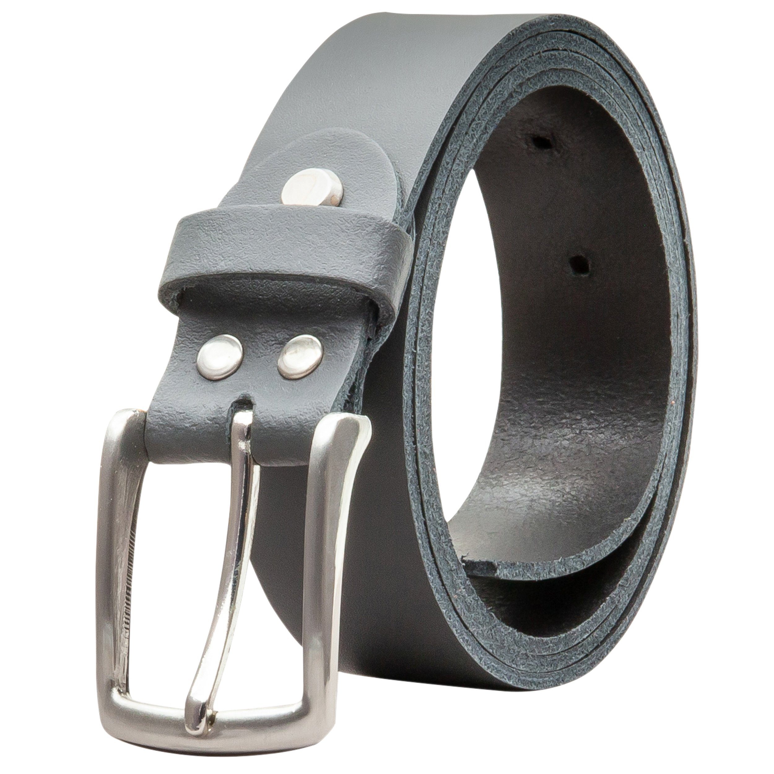 COLOGNEBELT Ledergürtel OM311-SL-Grau MADE IN GERMANY, Grau Kürzbar, 100 % Echtleder, Aus einem Stück, Unisex
