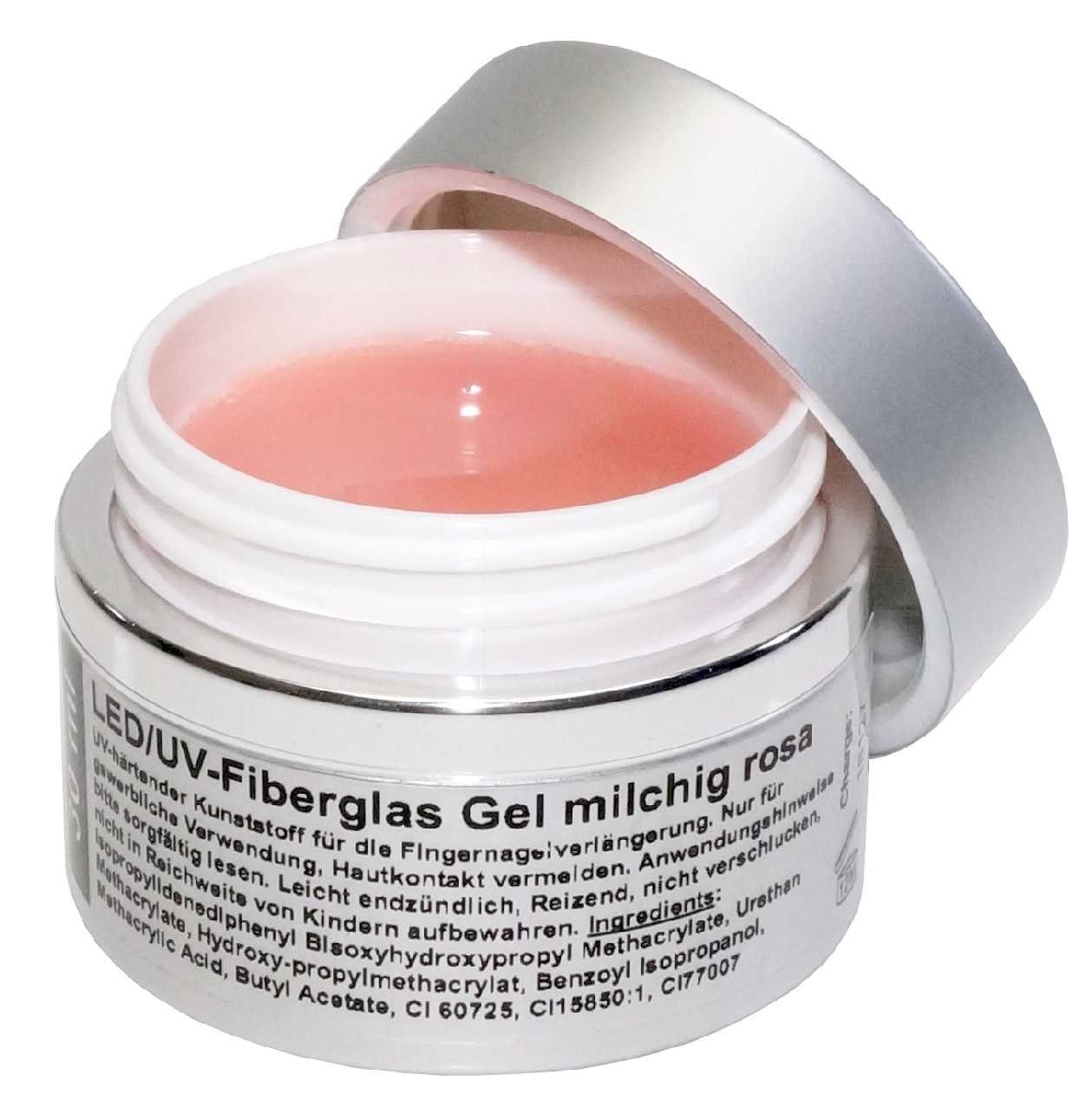 World of Nails-Design UV-Gel LED/UV-Gel Fiberglas milky rosé 30 ml natürlich glänzend 1-Phasen
