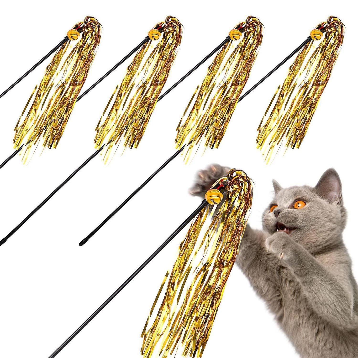 LuxusKollektion Tier-Beschäftigungsspielzeug Katzenspielzeug-Zauberstab Set 5tlg., Papier