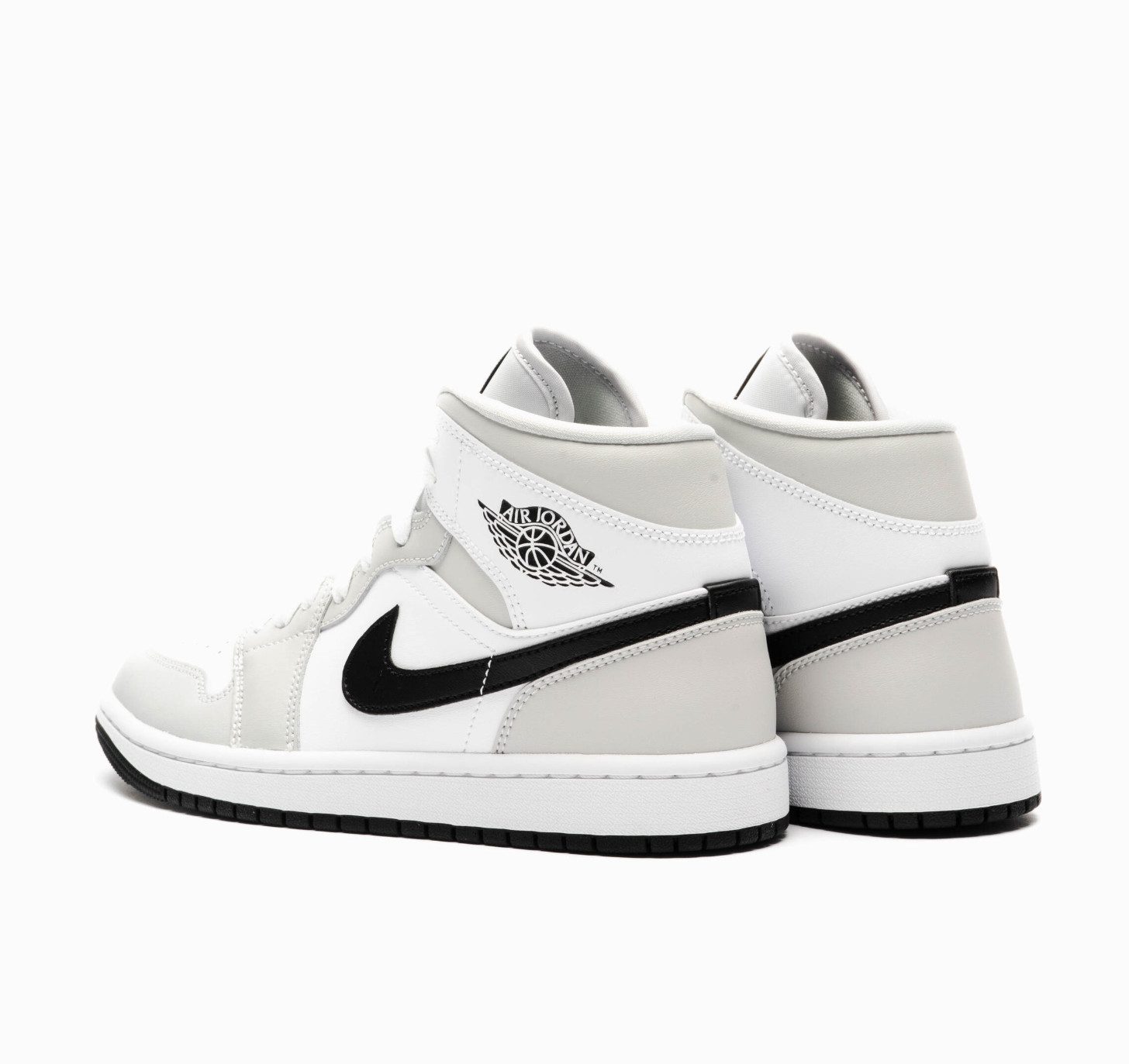 Sneakers Nike Air Jordan 1 Mid White Light Smoke Grey Sneaker limitierte Auflage