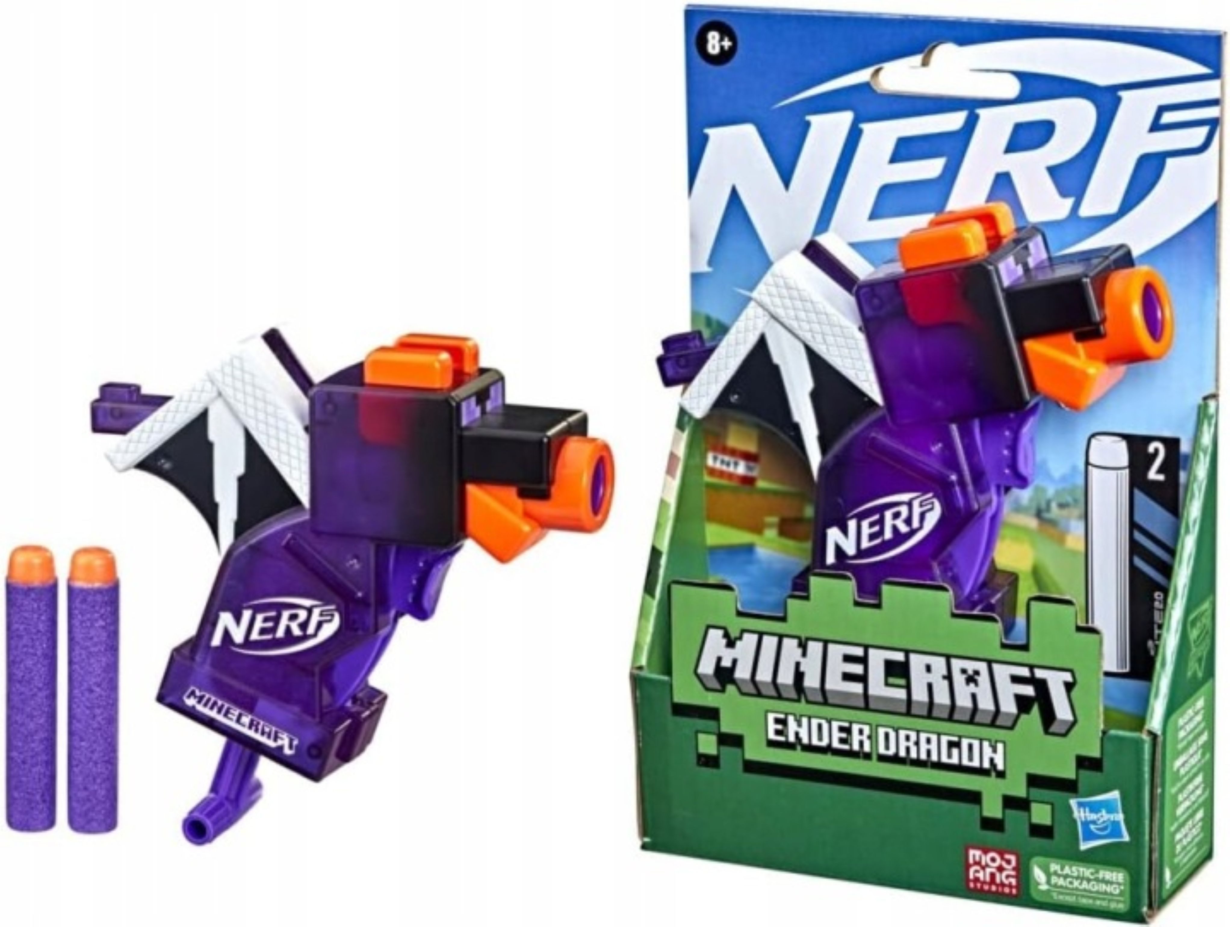 Hasbro Blaster NERF Minecraft Ender Dragon F001 Mini Blaster mit 2 Darts Hasbro (1-tlg)
