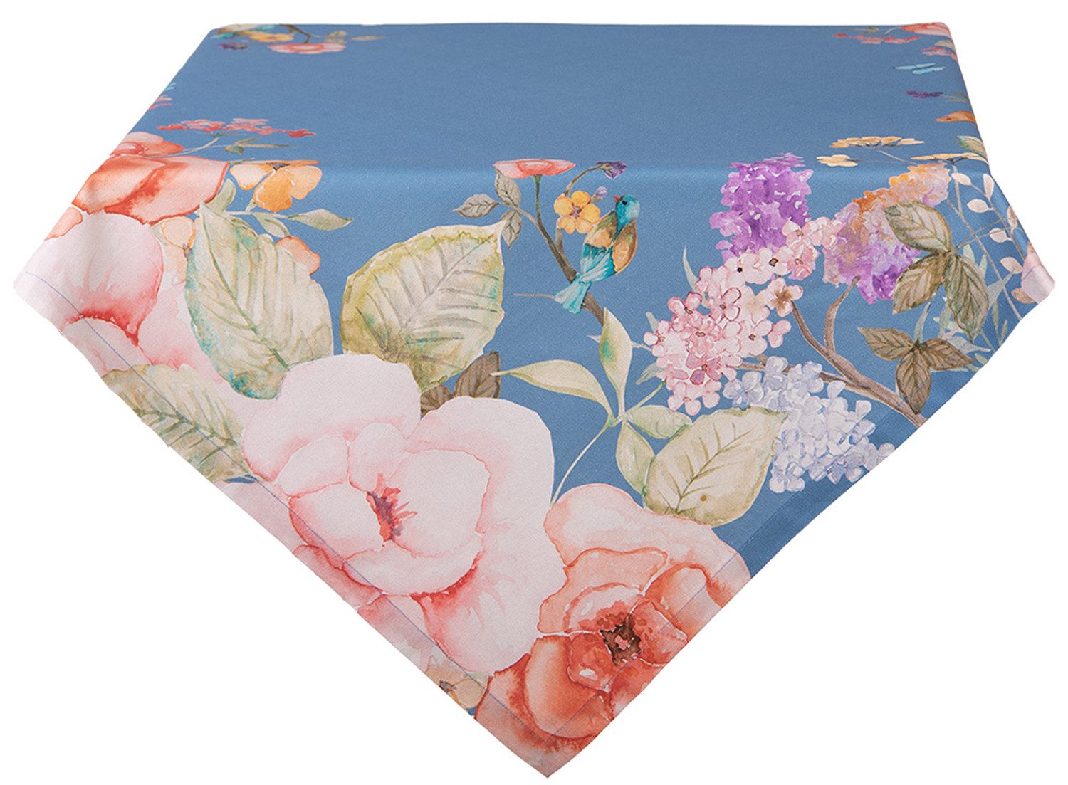 Clayre & Eef Tischdecke Floral Fiesta (1-tlg, 1-teilig), quadratische Tischdecke Mitteldecke ca.100x100cm Baumwolle