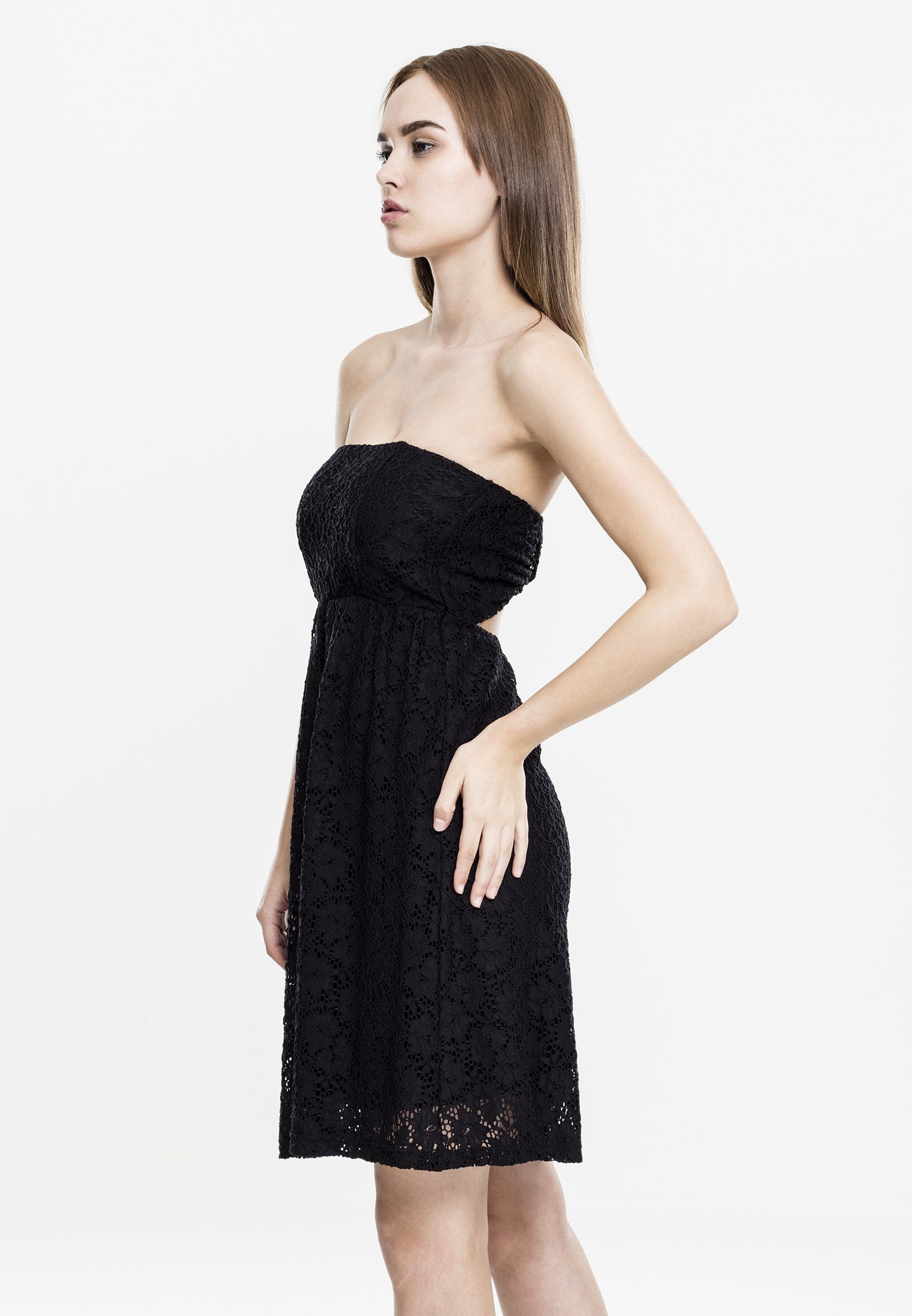 black Jerseykleid Dress URBAN Laces Ladies Damen (1-tlg) CLASSICS