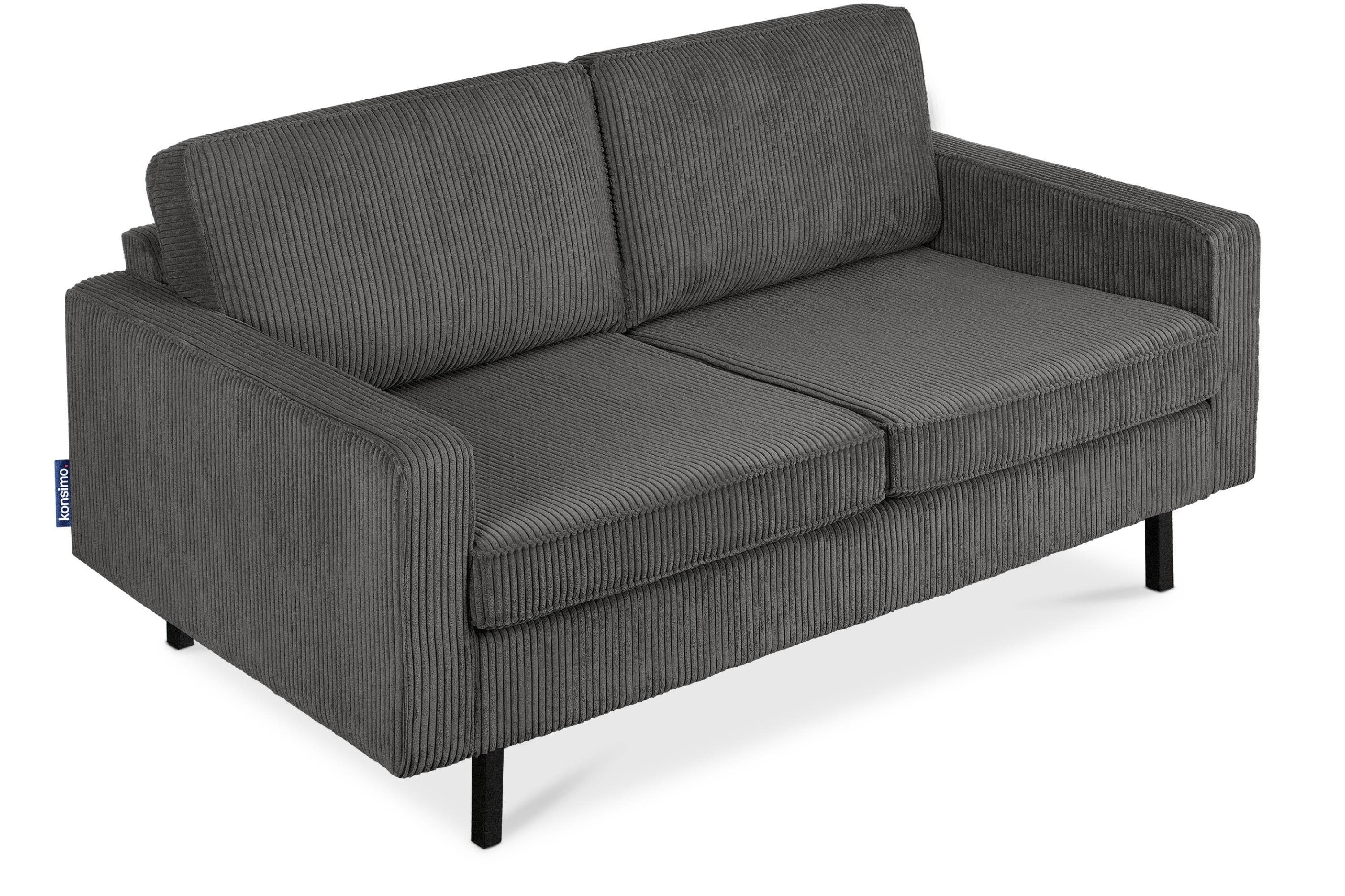 2-Sitzer Polsterung Cord-Stoff Zweisitzer-Sofa, Konsimo Schaumstoff, hochwertigem Pet Friendly aus in INVIA