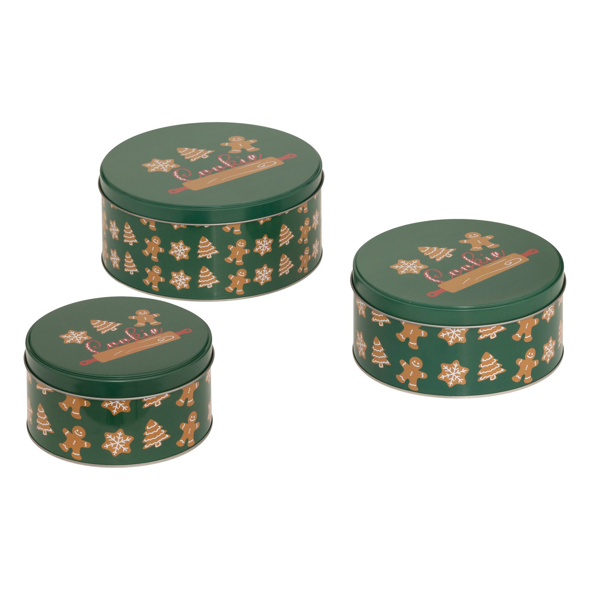 5five Simply Smart Keksdose Runde Keksdose aus Metall, 3er-Set, Kunststoff