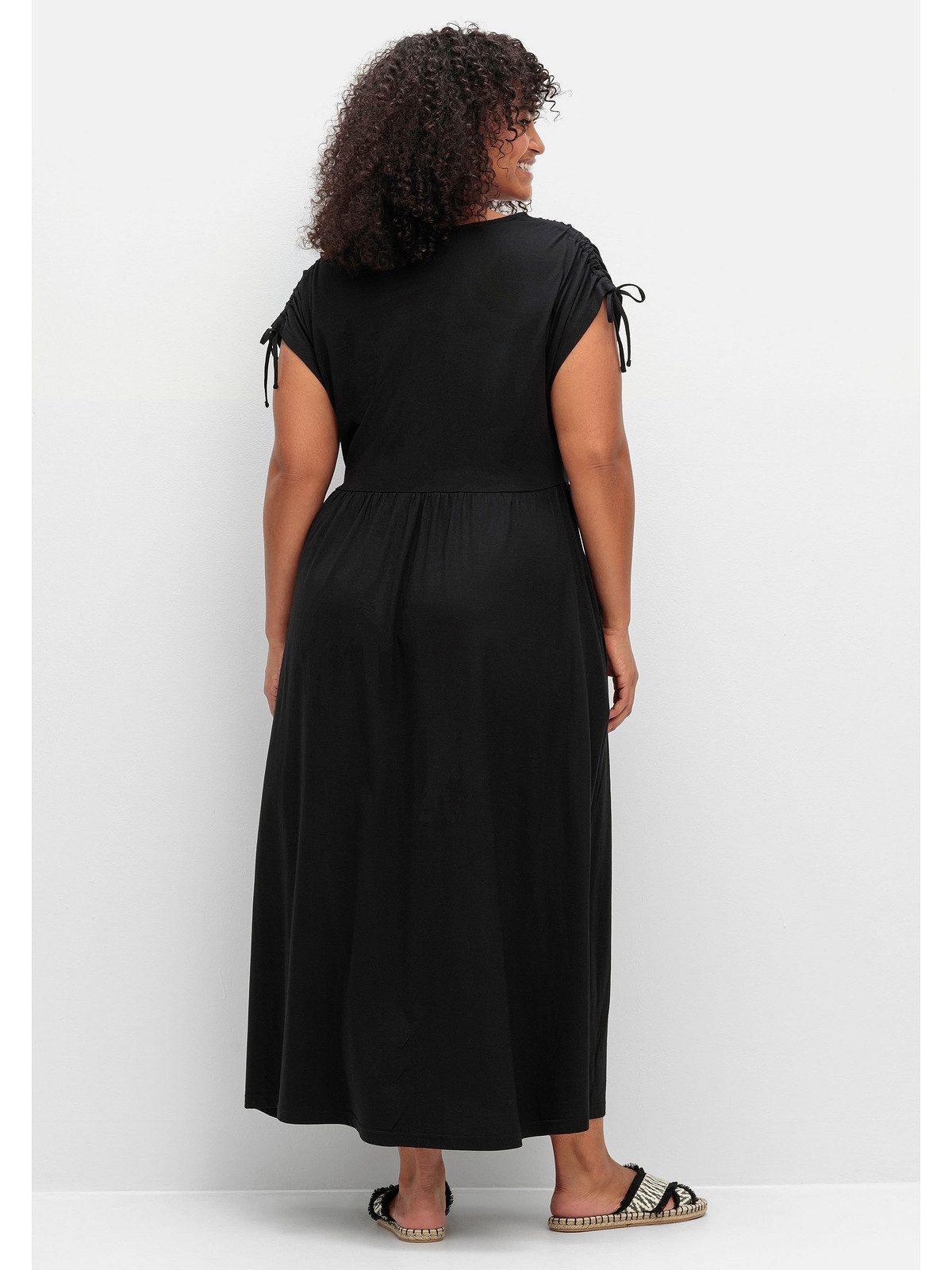 Sheego Jerseykleid Große Größen mit Tunnelzug am Ärmel