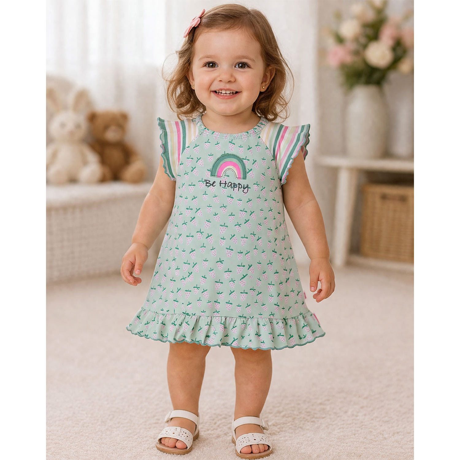 BONDI Trachtenkleid Kleid 'Erdbeerallover' 86885, Grün