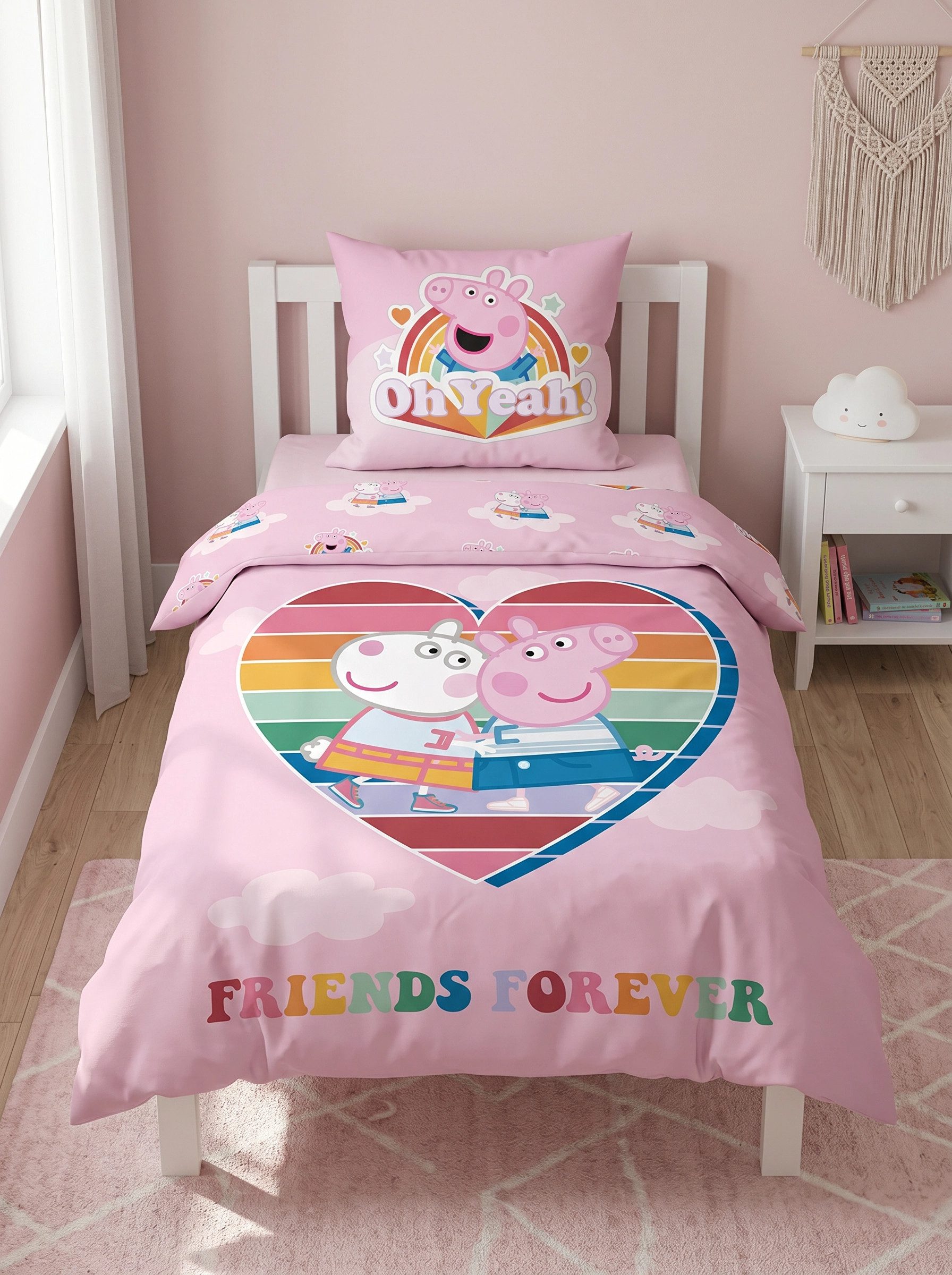 Peppa Pig Bettwäsche Peppa Wutz Kinder Bettwäsche Mikrofaser 2tlg Set, Mcrofaser, 2 teilig, Deckenbezug 135-140x200 cm Kissenbezug: 63X63 cm