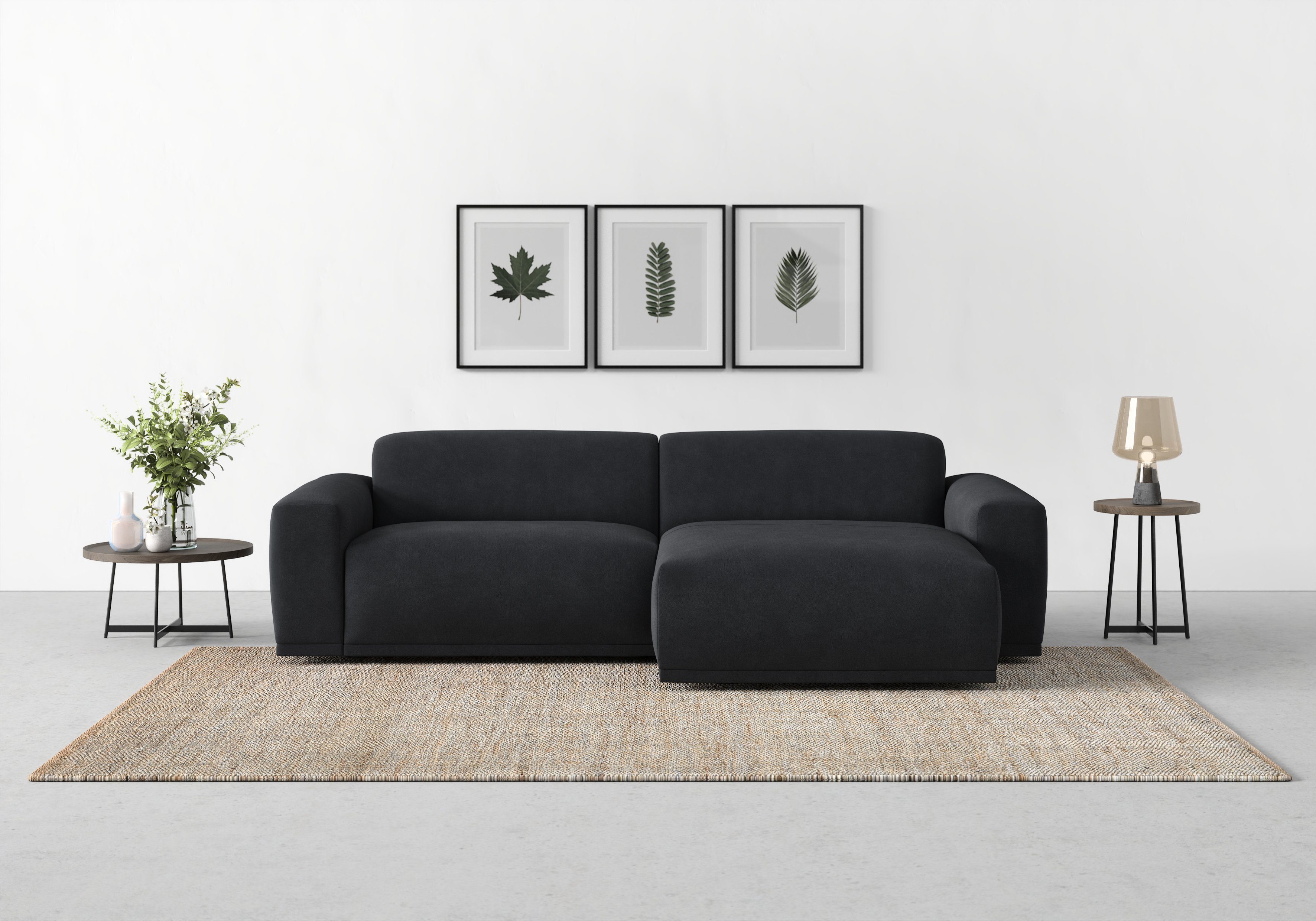 TRENDMANUFAKTUR Ecksofa Braga, mit hochwertigem Kaltschaum, L-Form, in Cord erhältlich, 2 Teile, modernes Sofa, Couch mit hohem Sitzkomfort, 255/72/160 cm (B/H/T)