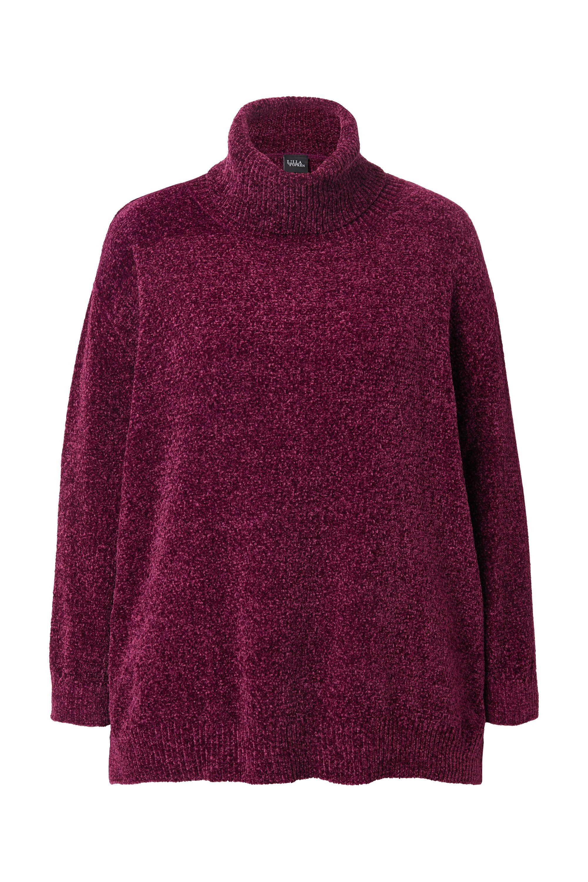 Ulla Popken Longpullover Chenille-Pullover Oversized Stehkragen günstig online kaufen