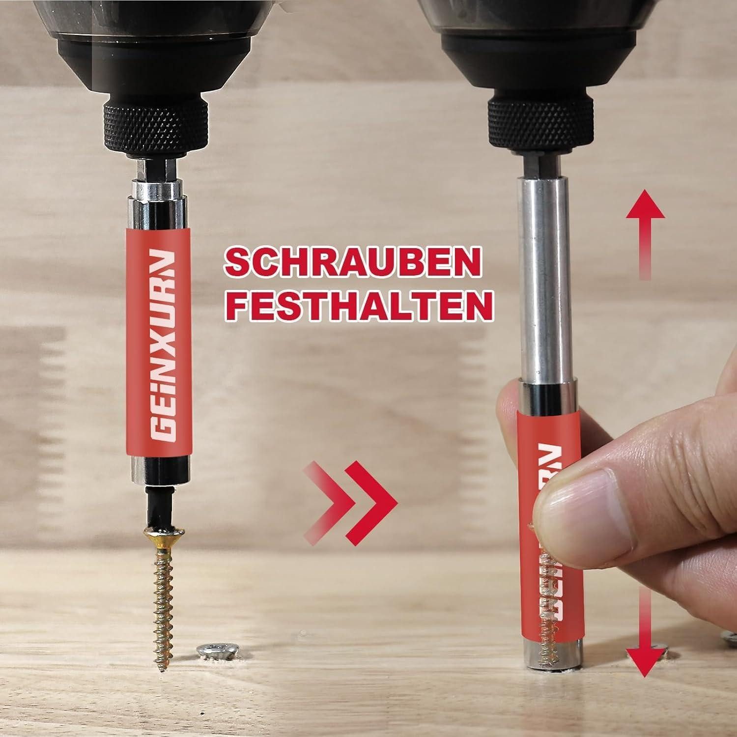 LuxusKollektion Bit-Set Bithalter 5teilig Magnet Bitführung 80mm Akkuschrauber GSLB 5tlg.80mm