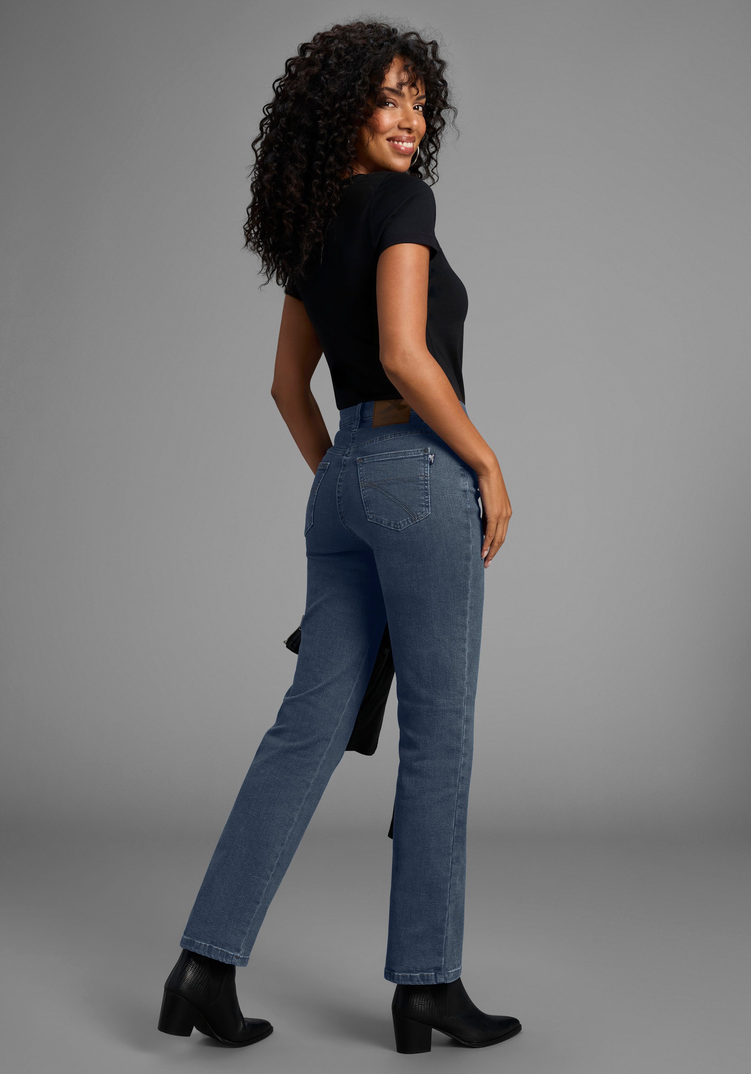 Arizona Gerade Jeans Annett bequeme Passform, 5-Pocket-Style, hohe Taille – Bild 5 von 5