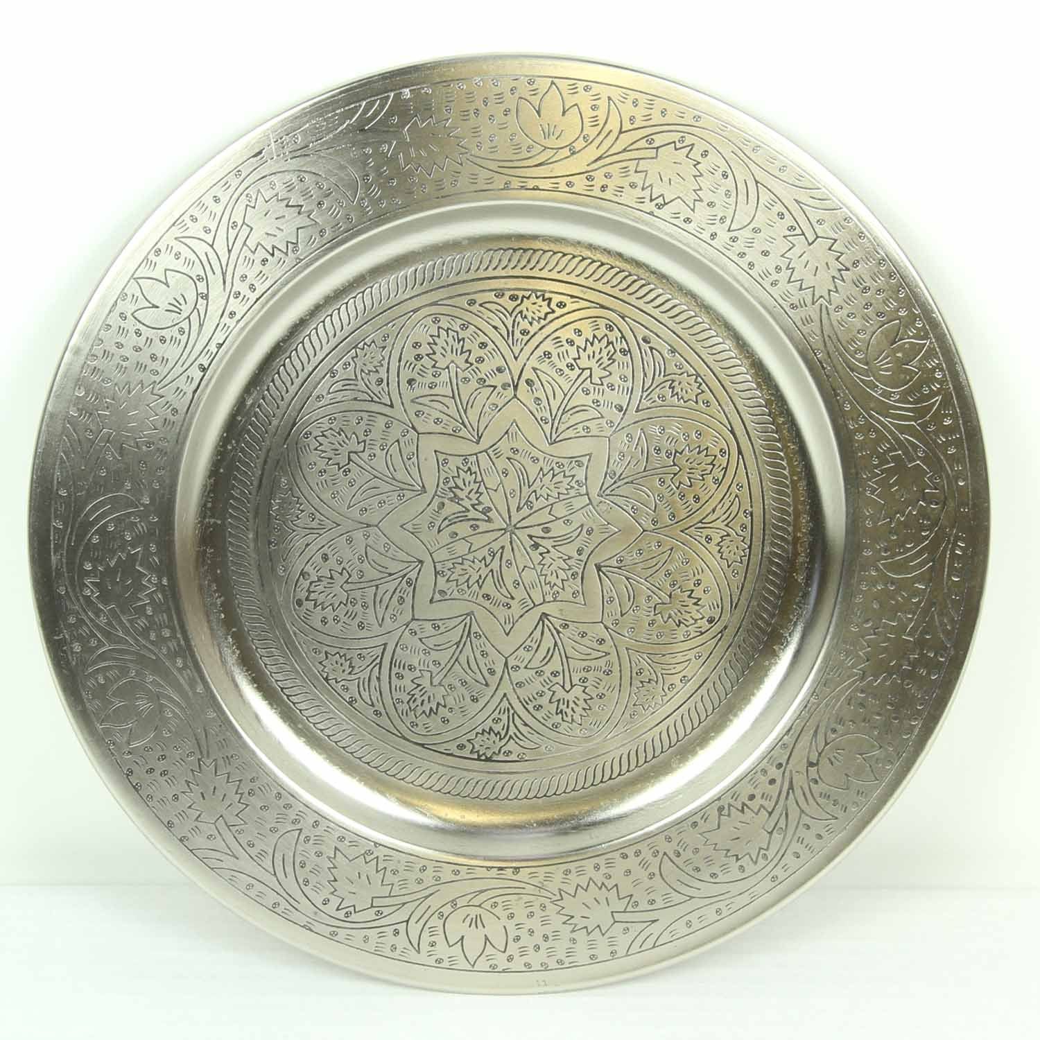 Tablett Marokkanisches Serviertablett Hoyam Silber aus Marrakesch