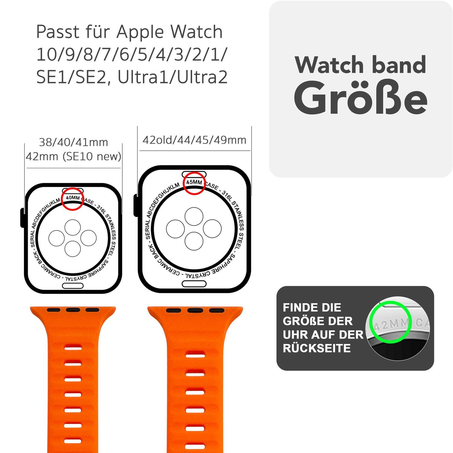 Nalia Smartwatch-Armband Apple Watch 38mm/40/41/42(Serie 10), Silikon Ersat günstig online kaufen