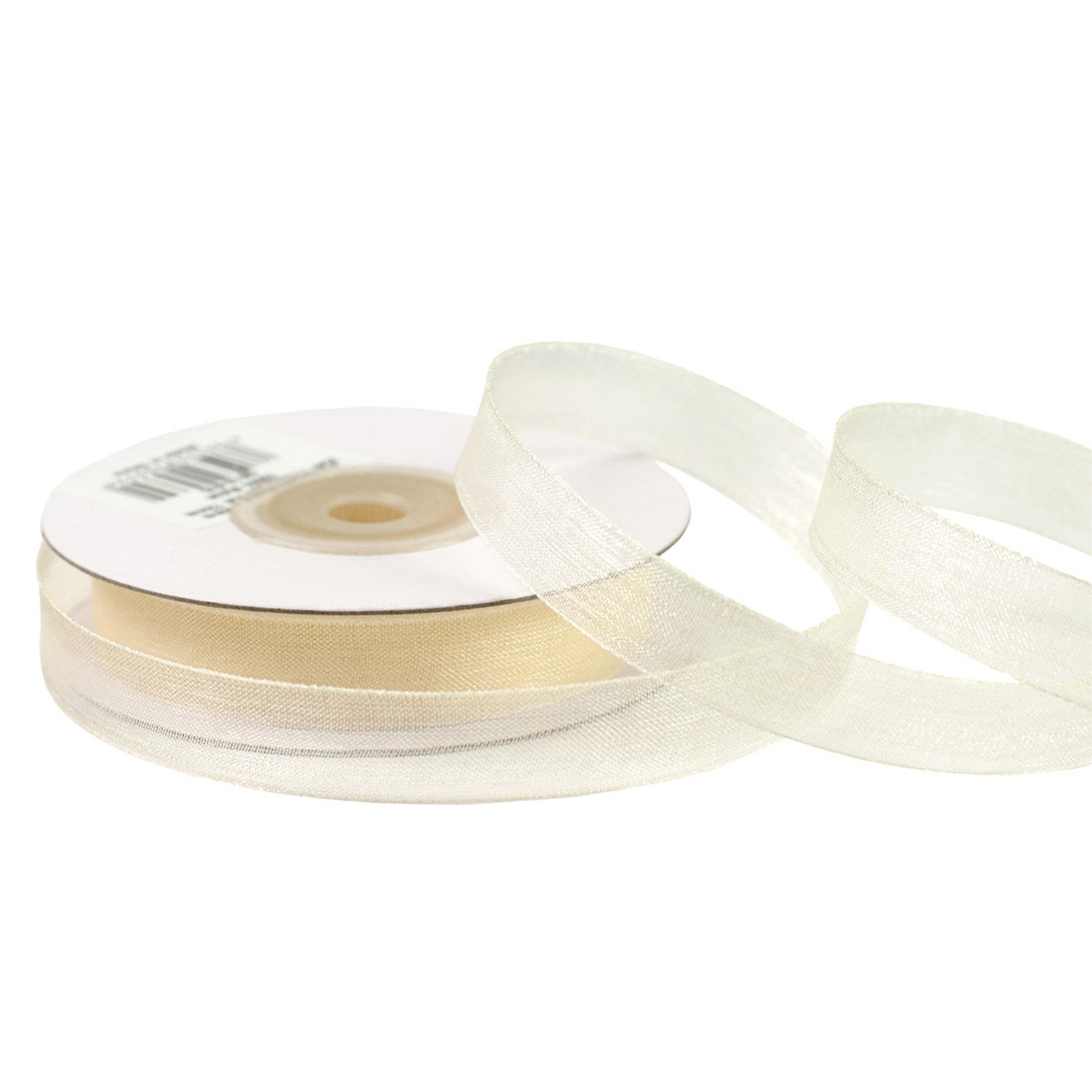 Creativery Organzaband, Organzaband 12mm x 25m Rolle Champagner