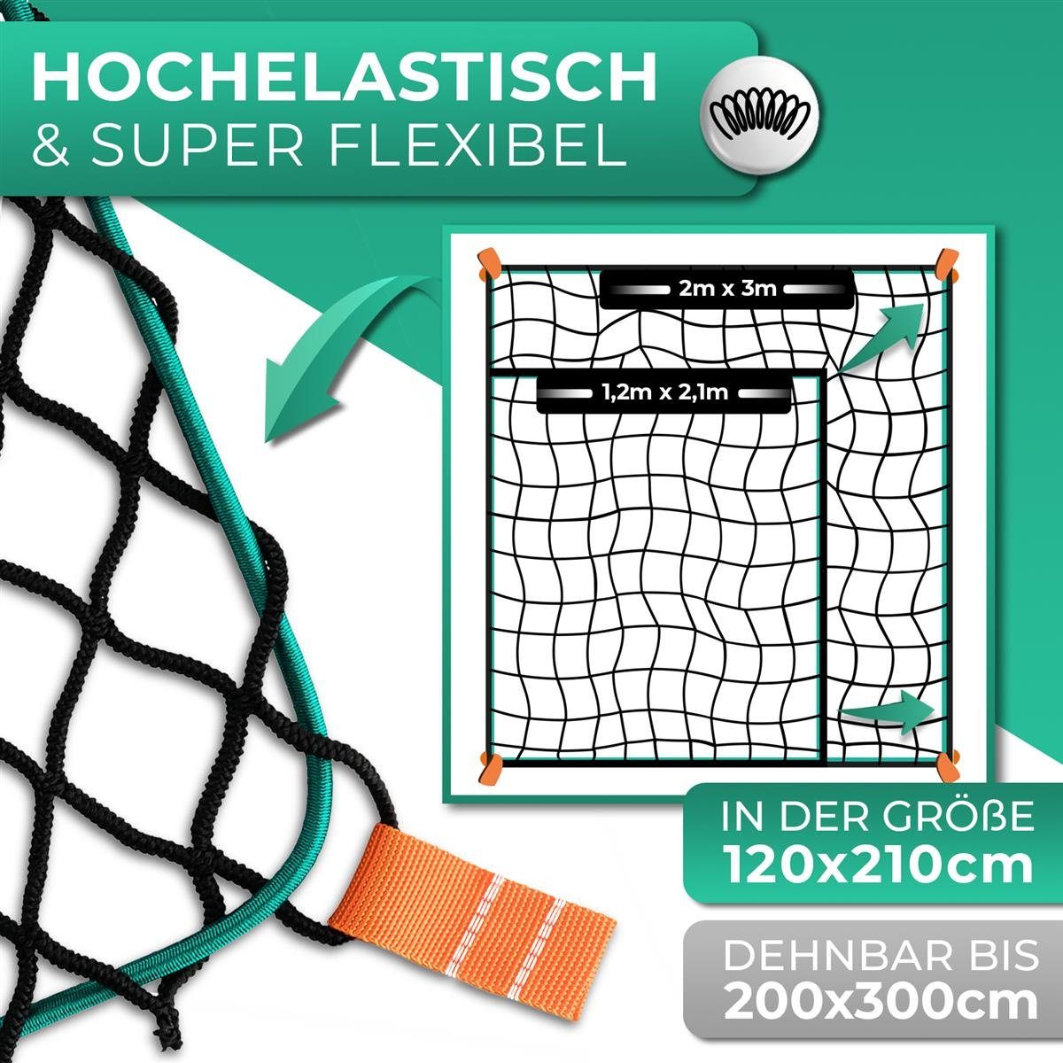 HEIMWERT Laubschutznetz Anhängernetz 2,1x1,2 auf 3x2m dehnbar