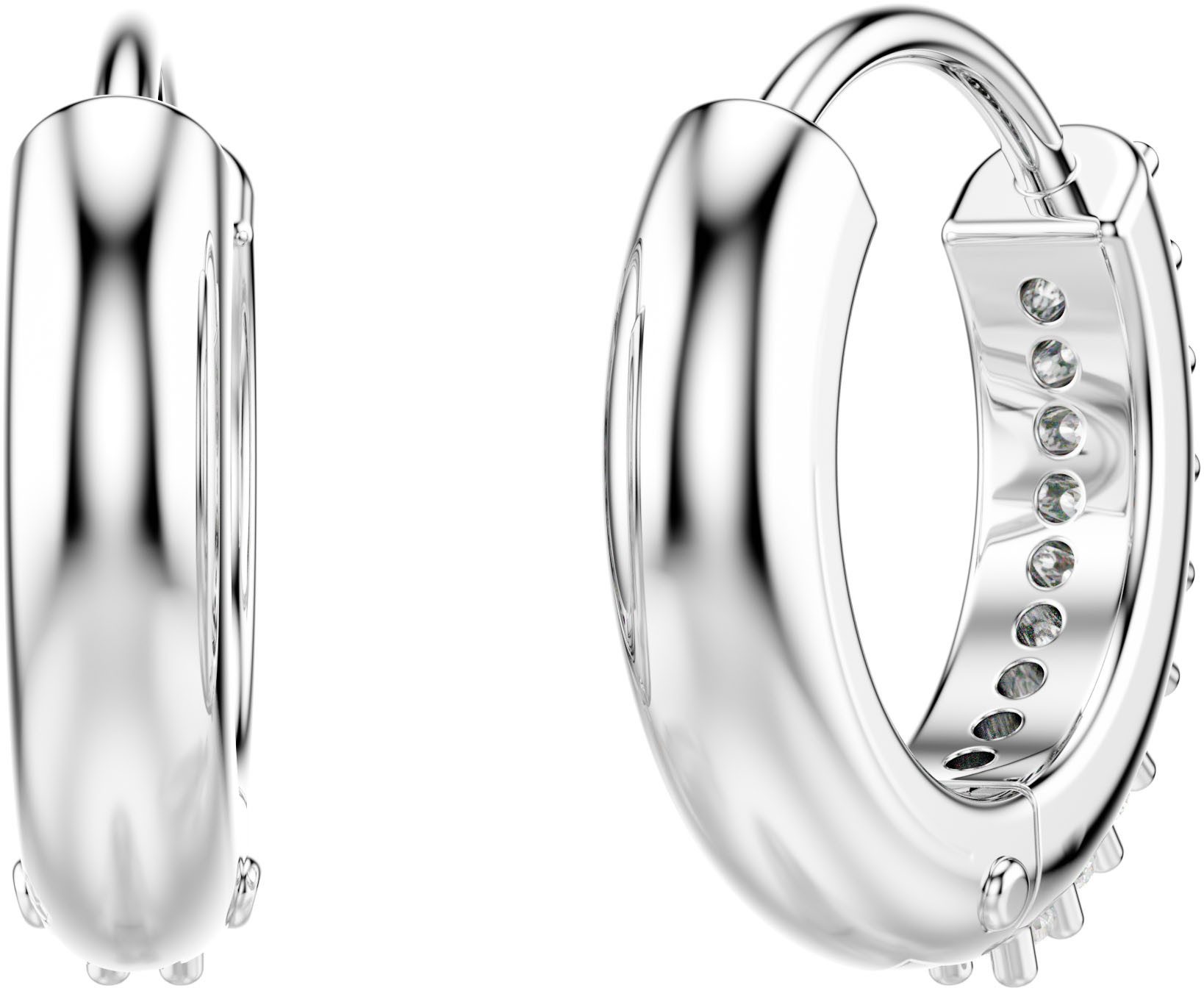 Swarovski Paar Creolen Schmuck Geschenk Matrix Ohrringe, mit Swarovski® Zirkonia (synth) – Bild 4 von 5