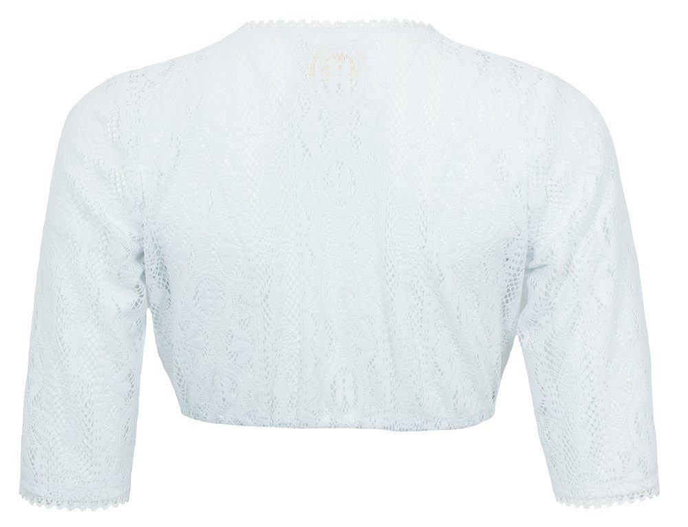 Die Bluse mit Herzausschnitt - Spitzen 7432 Traditionell Bluse "Josy" Damen - Dirndlbluse Halbarm Weiß Marcel Pierre