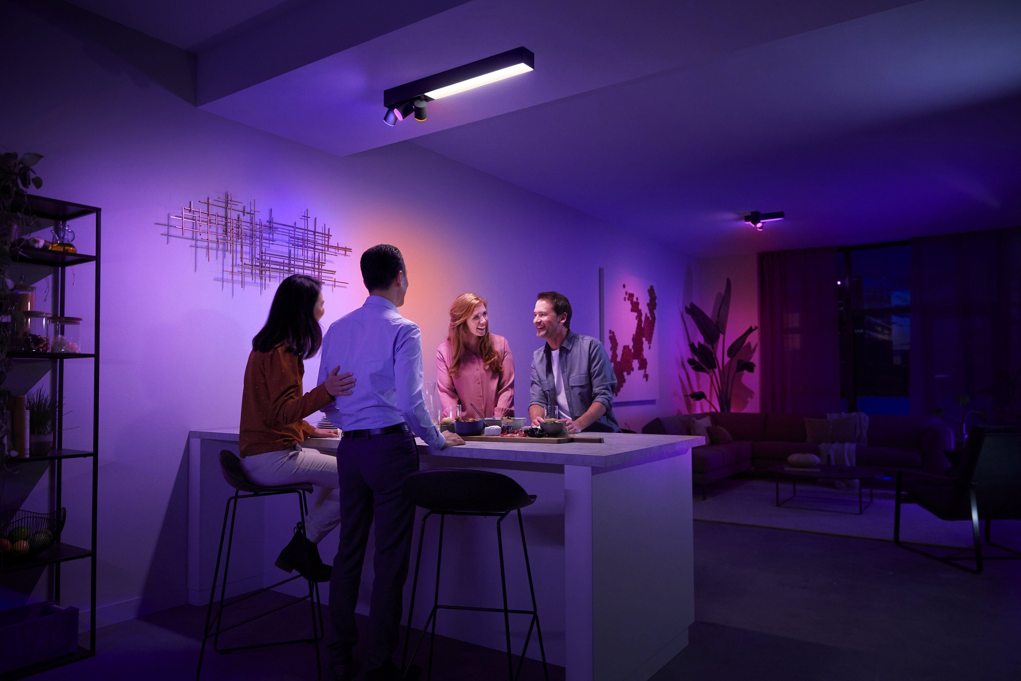 Philips Hue LED App, Lampen Lampeneinstellungen Deckenspot Hue anpassbar der einzeln Individ. mit Farbwechsler, LED wechselbar, Centris