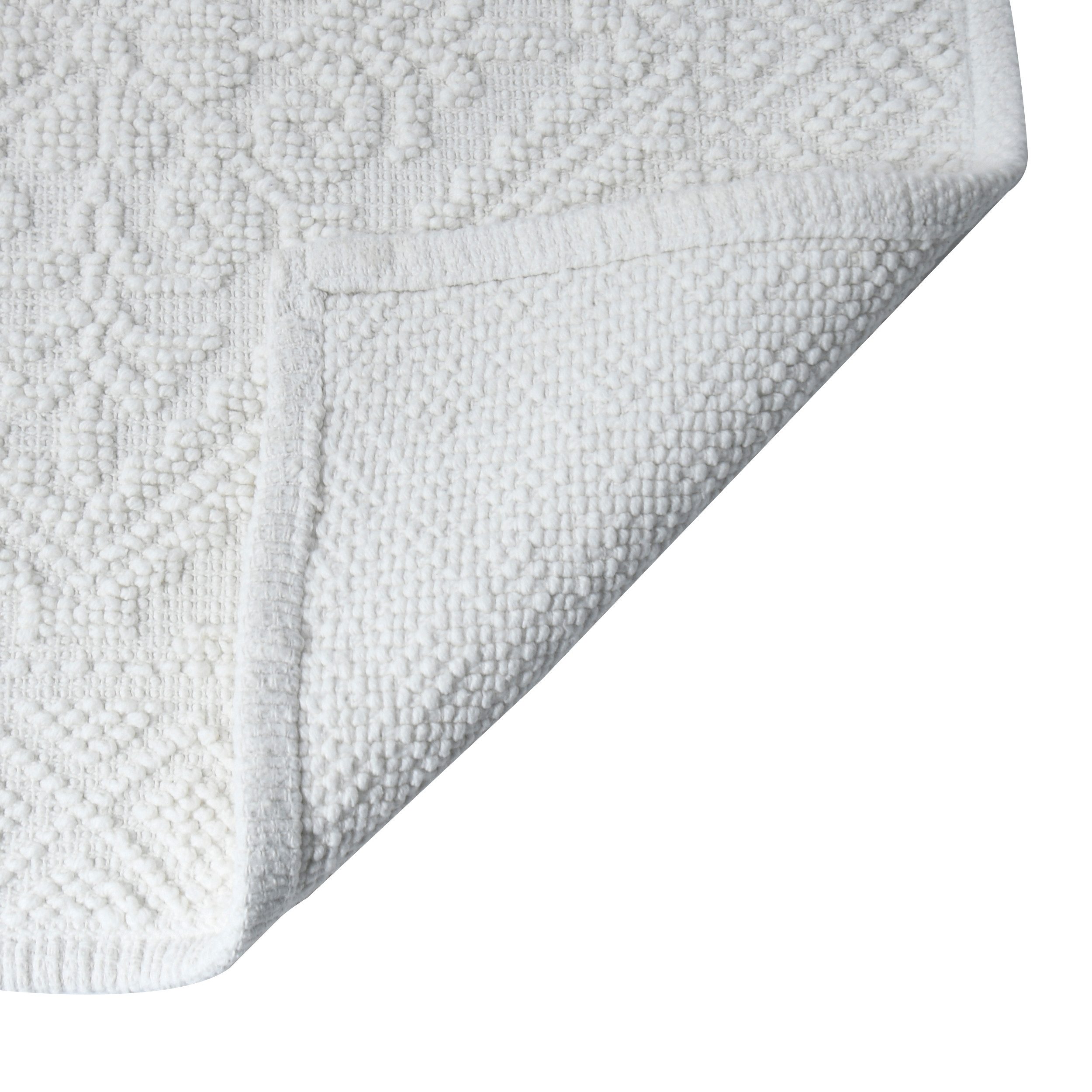 spirella Badematte Spirella Badteppich Badematte Duschvorleger 100% Baumwolle Hochflor, Höhe 4 mm, Badteppich mit erhabenem Muster, Für Fußbodenheizung geeignet – Bild 3 von 5