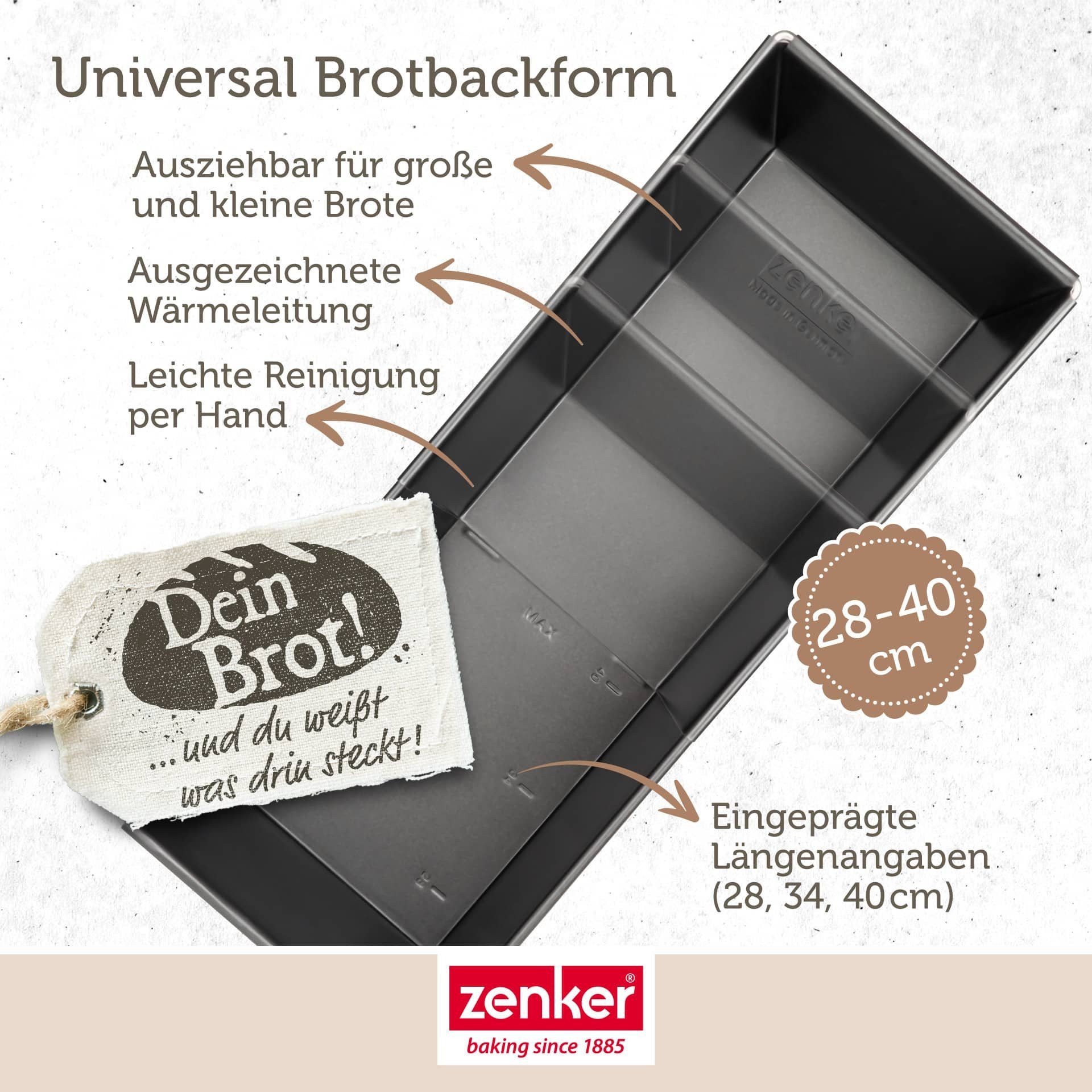 Zenker Brotbackform Universal-Brotbackform ausziehbar