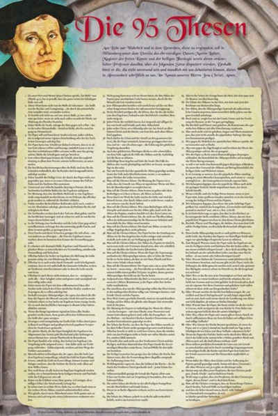Poster Die 95 Thesen nach Martin Luther