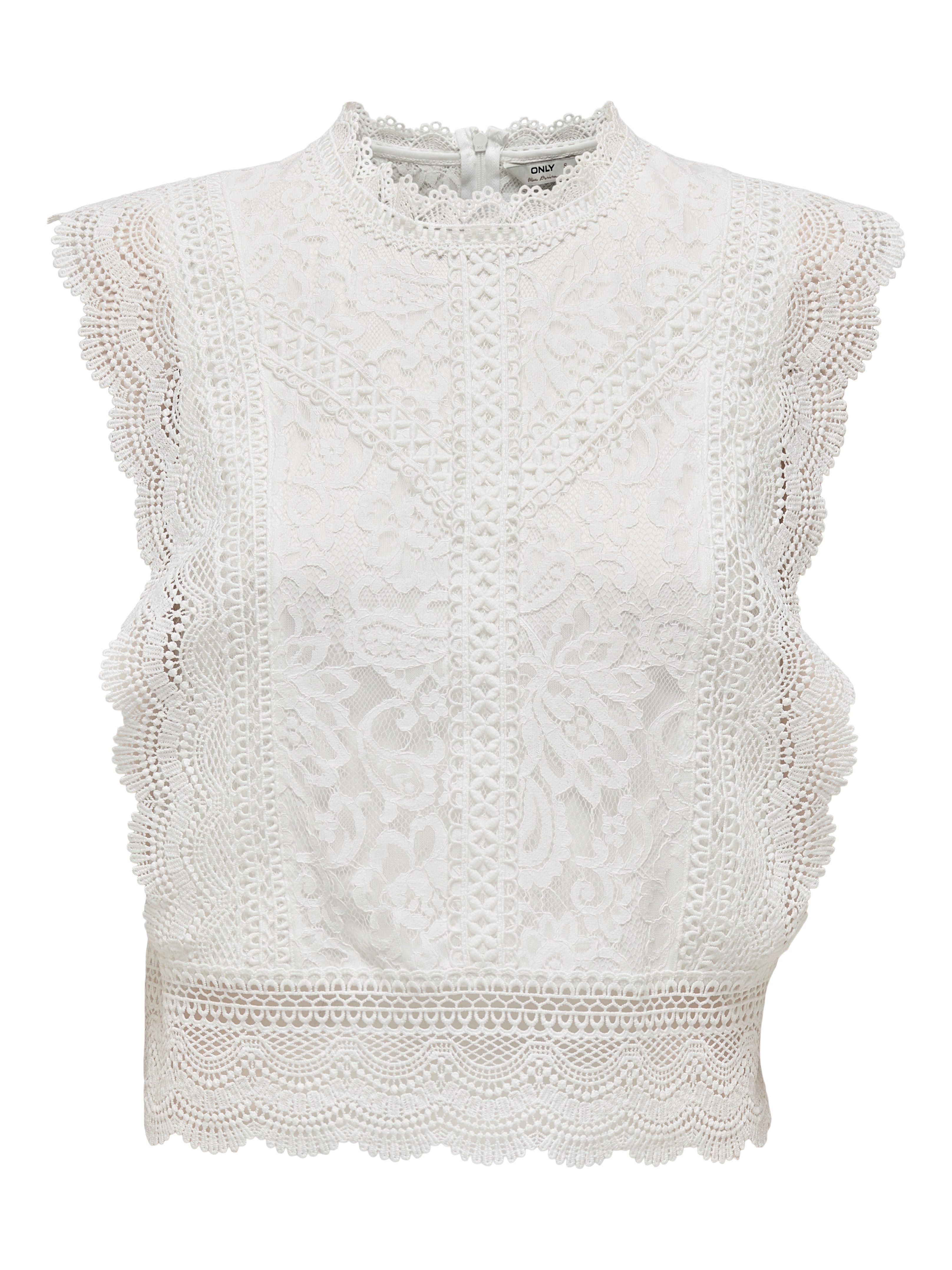 Spitzenshirt ONLKARO – Spitzentop mit Stehkragen für elegante Looks