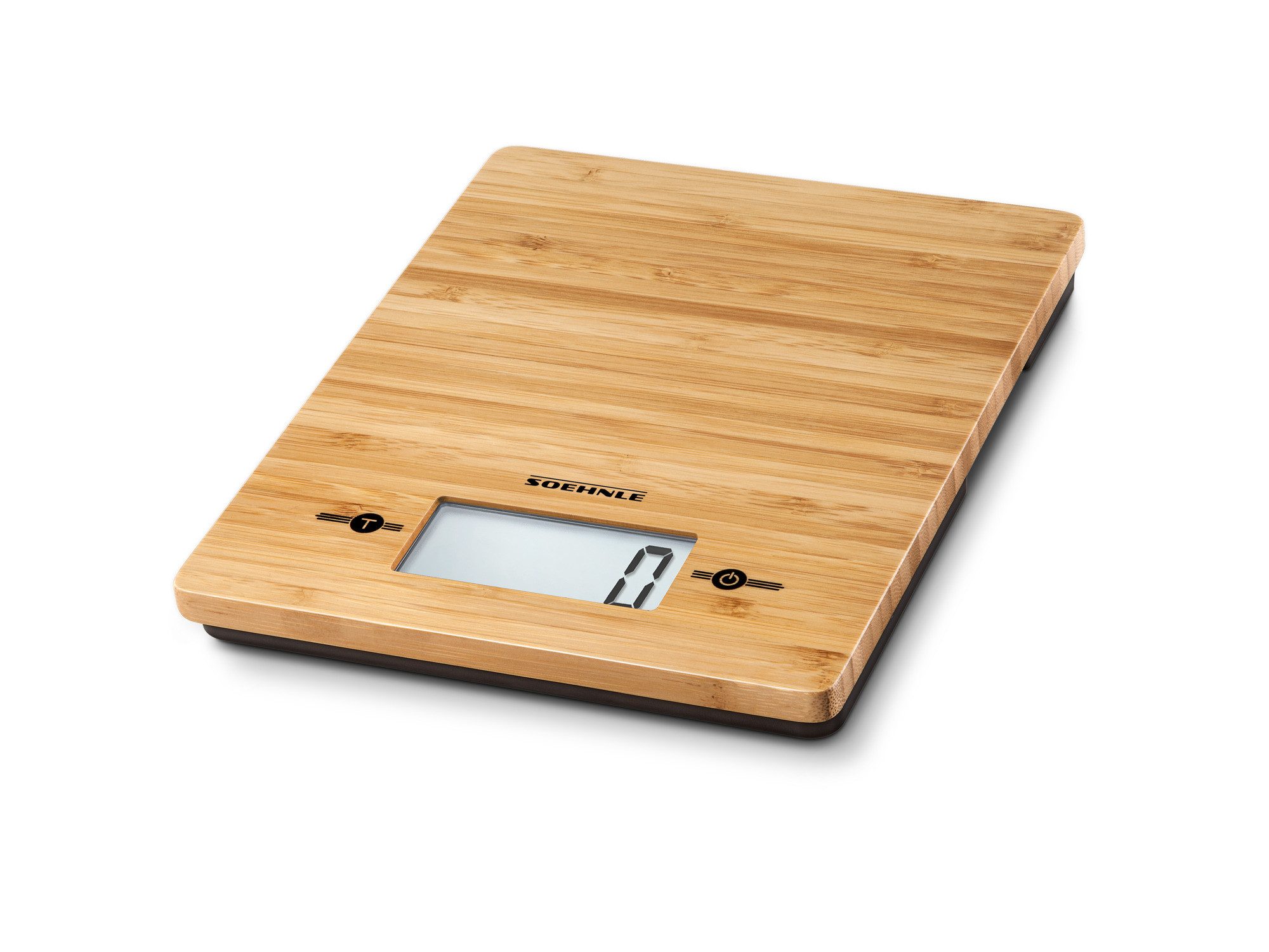 Soehnle Küchenwaage Bamboo, (1-tlg), LCD-Anzeige, bis 5kg, große Wiegefläche aus Bambus