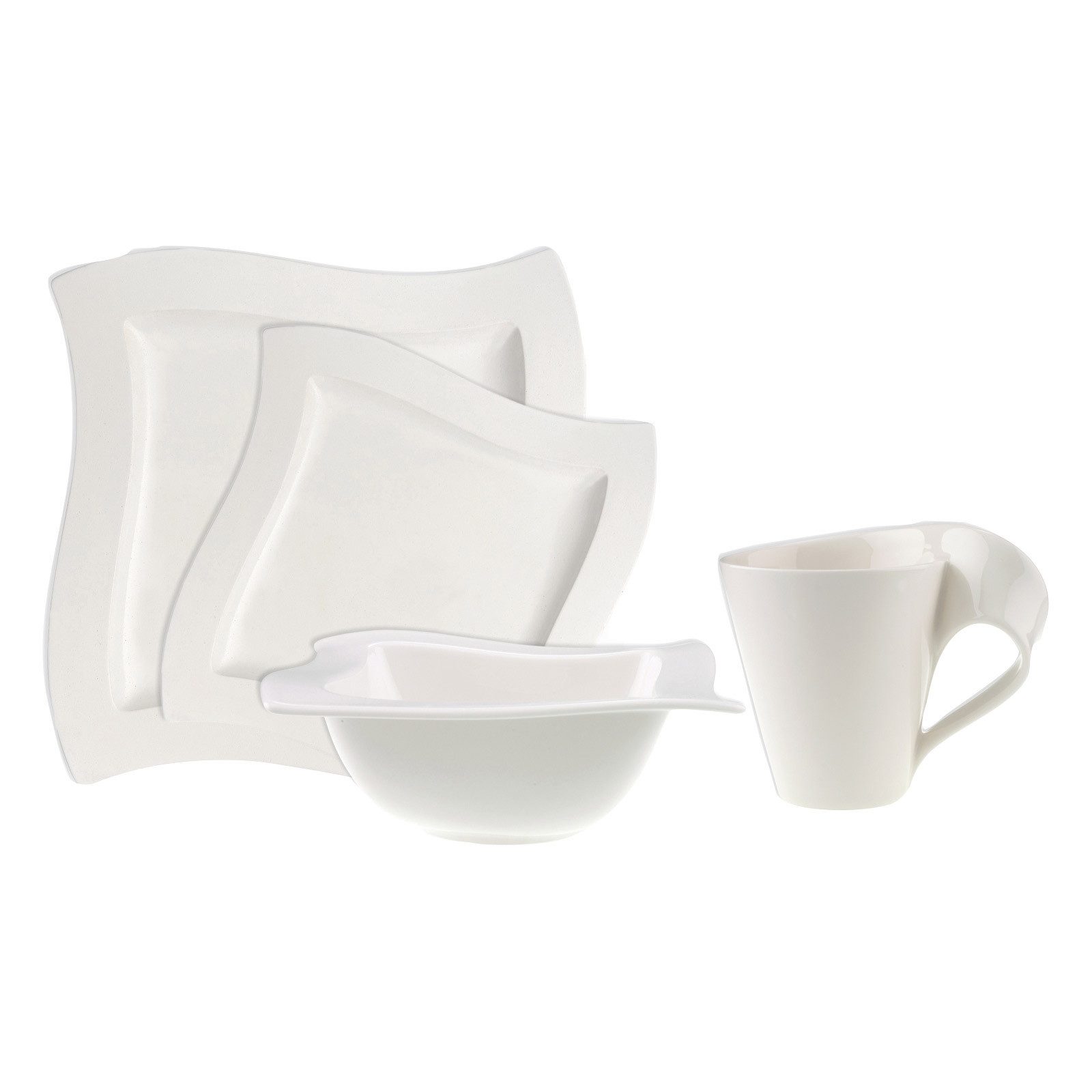 Villeroy & Boch Kombiservice NewWave Kombi-Set 4er Set (4-tlg), 1 Personen, Porzellan