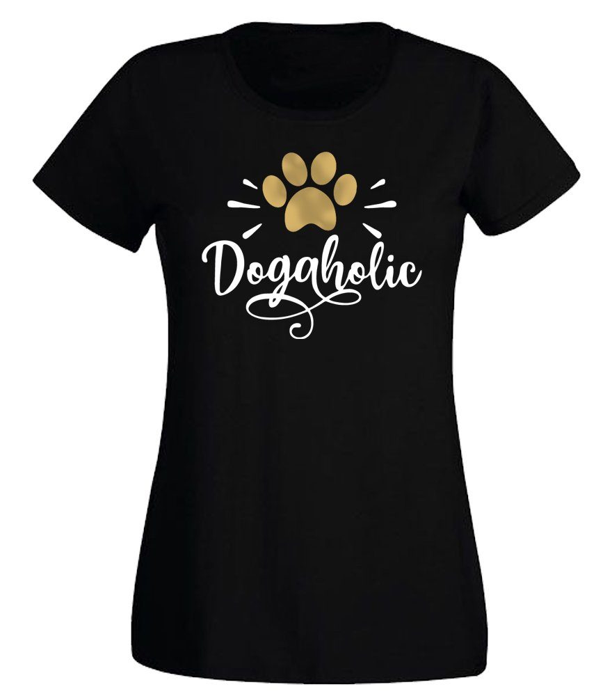 G-graphics T-Shirt Dogaholic Slim-fit Damen T-Shirt mit einem Print für die echte Hundemamas