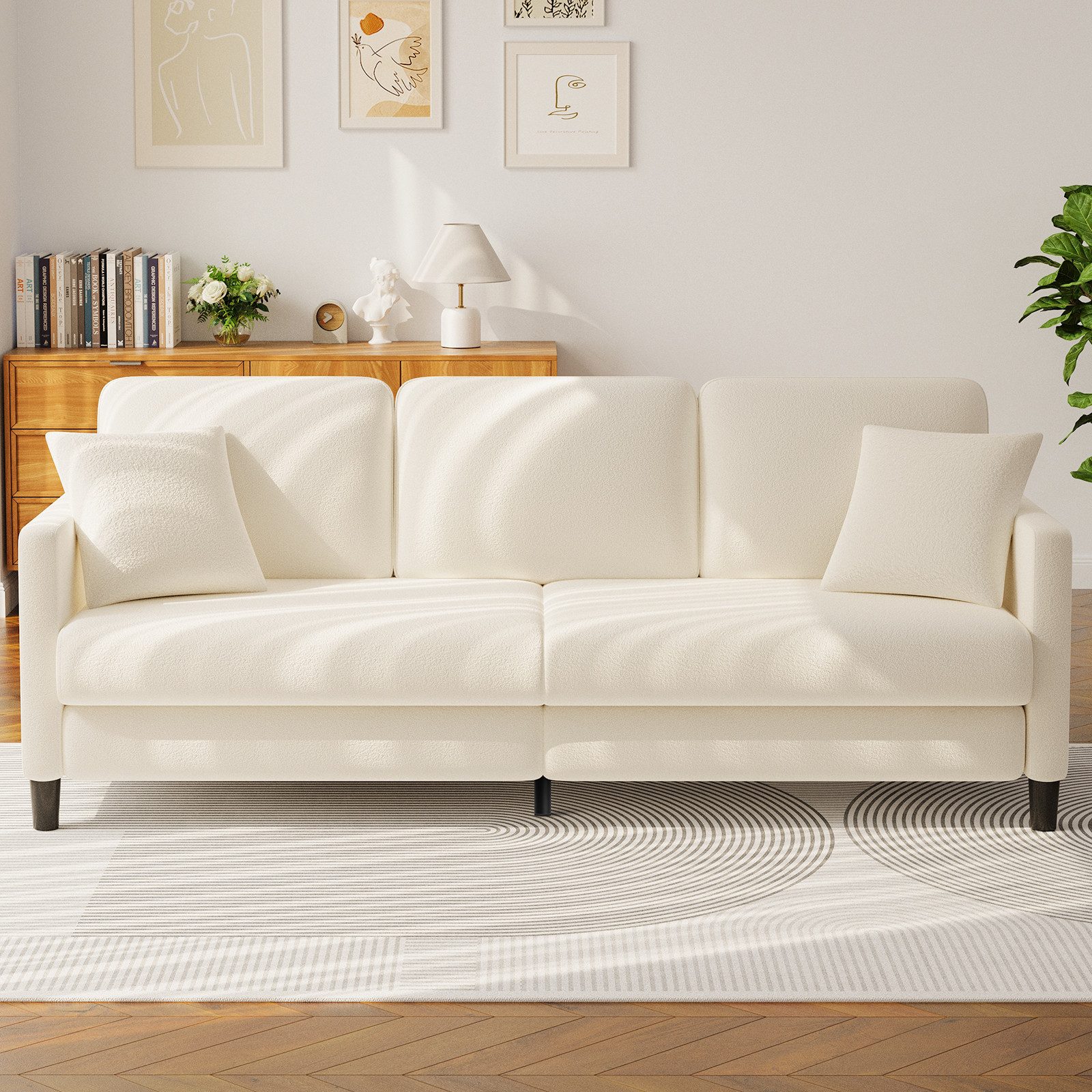 ToteBox 3-Sitzer 3-Sitzer Teddy Fleece Werkzeugfreier Aufbau Sofas für Wohnzimmer