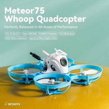 BETAFPV Meteor75 1S Micro FPV Whoop Drone Quadcopter for FPV Drohne (Racing Freestyle Flug Indoor Outdoor Flug bis zu 6 Minuten mit F4 1S)