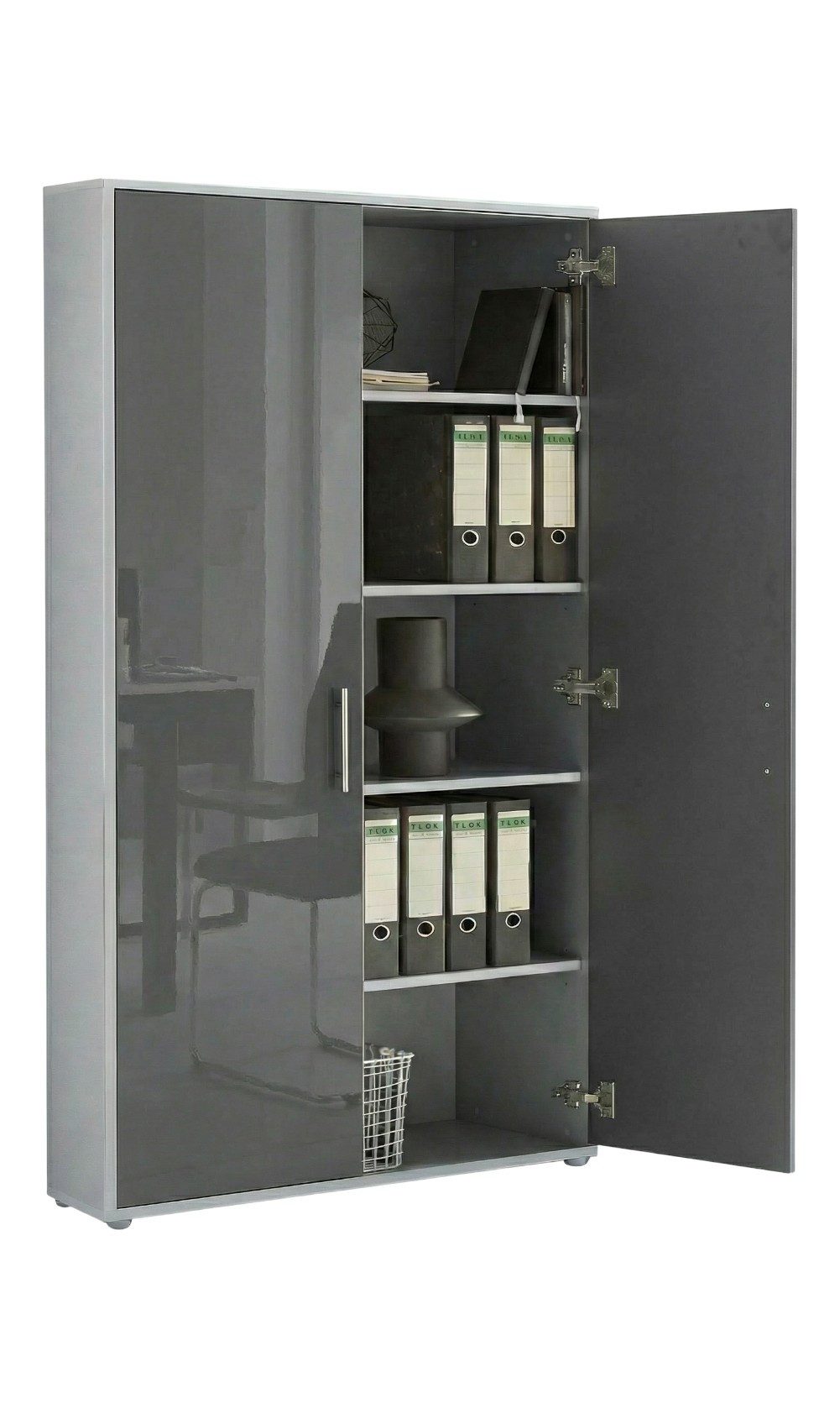 moebel-dich-auf Aktenschrank TABOR 4 (Büroschrank Mehrzweckschrank ideal für DIN A4 Ordner, abschließbar Metallgriffe) Made in Germany