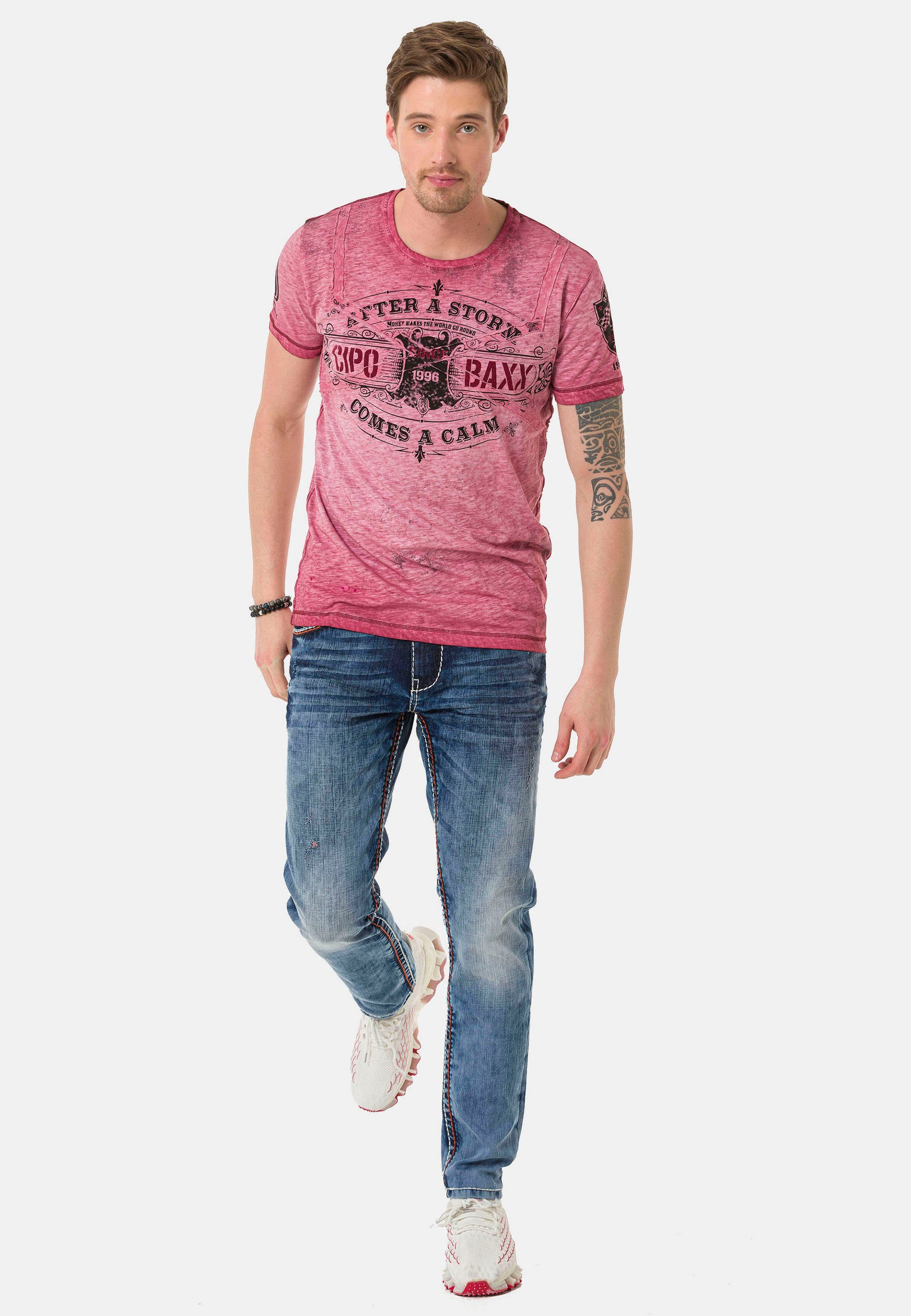 T-Shirt rosa & Cipo im Baxx VintageLook