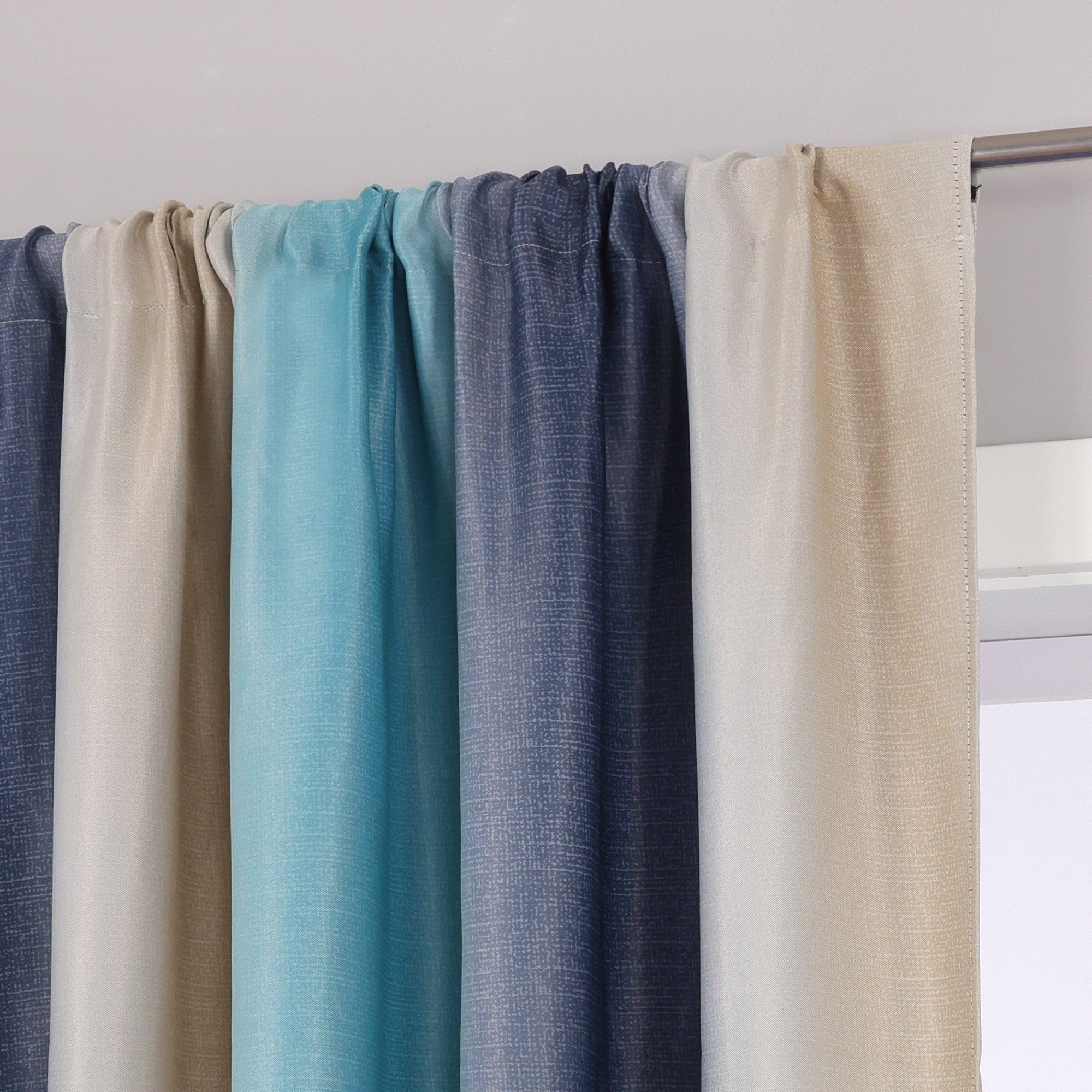 Vorhang, blau Joyswahl, Farbelauf St), (1 blickdicht, Stangendurchzug