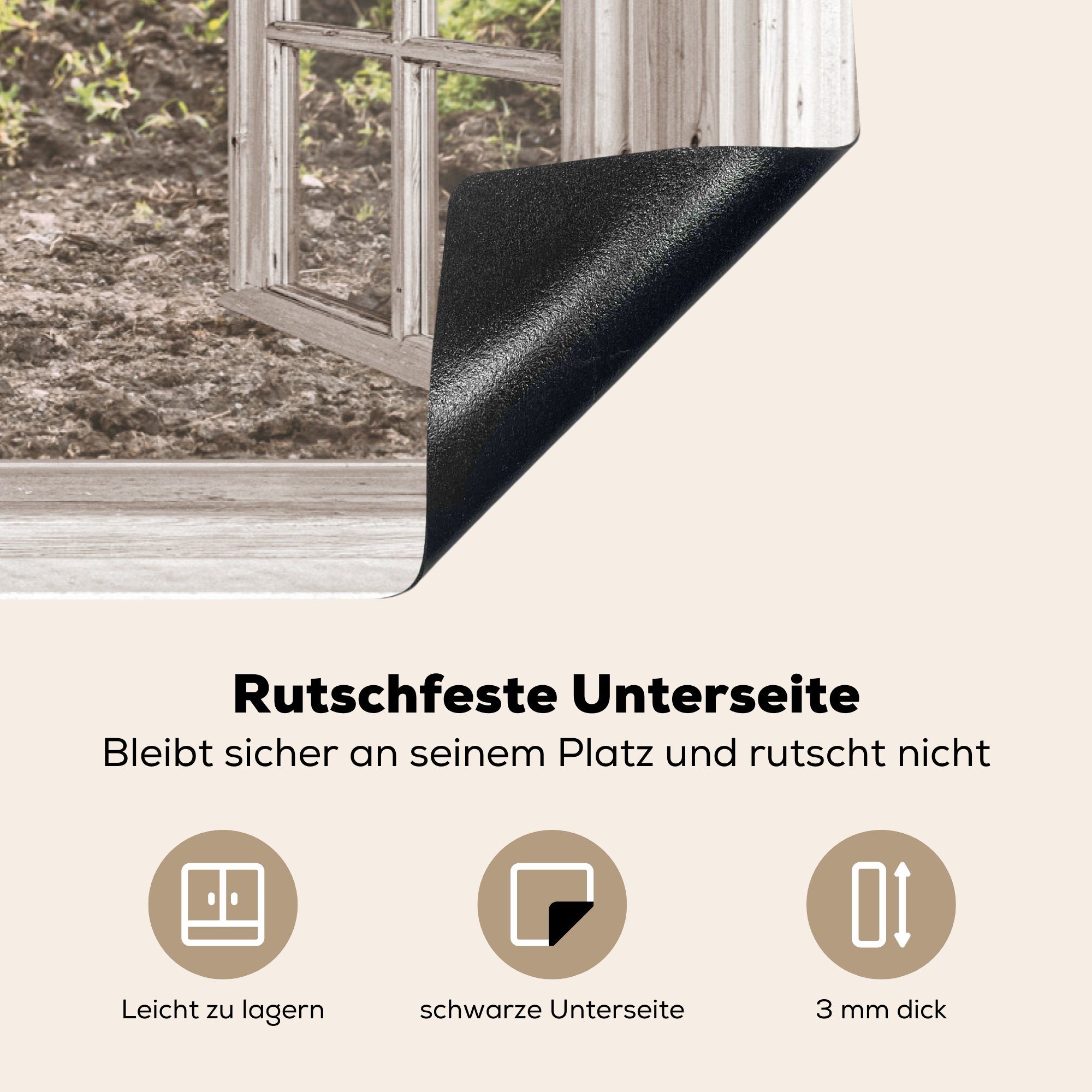 MuchoWow Herdblende-/Abdeckplatte Schottische Natur - Ceranfeldabdeckung tlg), - cm, Ansicht 81x52 (1 Vinyl, Induktionskochfeld - Pflanzen, Highlander die küche, Schutz für