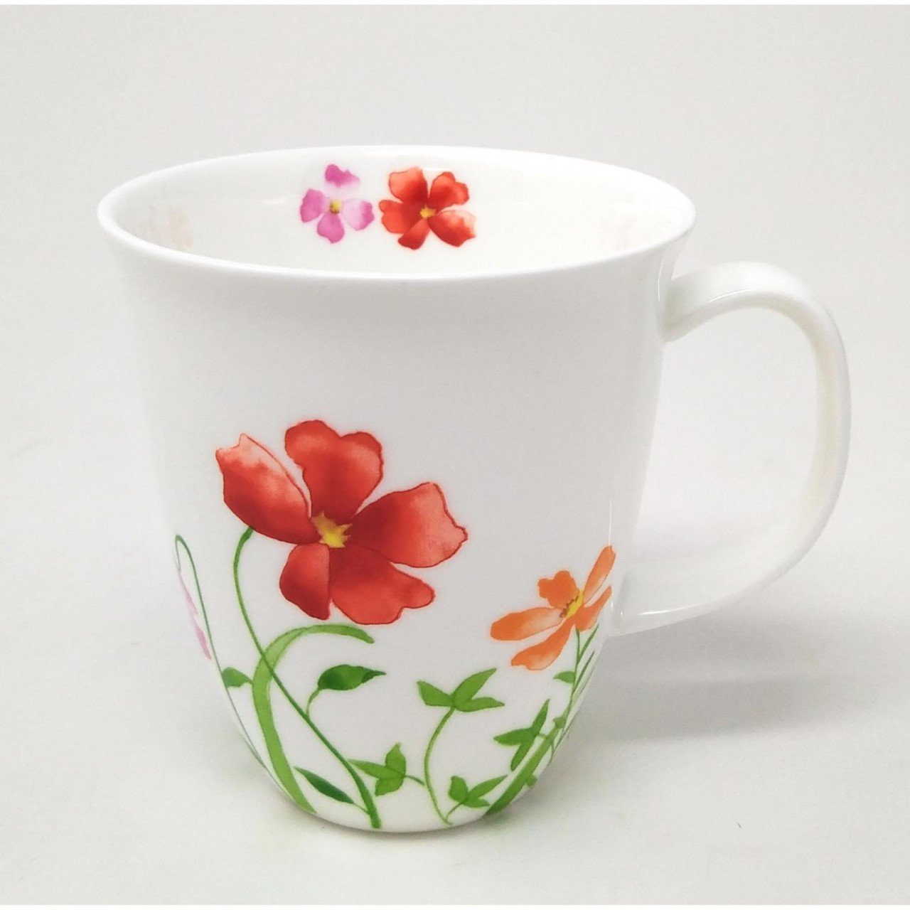 Becher Porzellan Porzellan, TeaLogic H:10cm D:9cm Weiß Blumen,