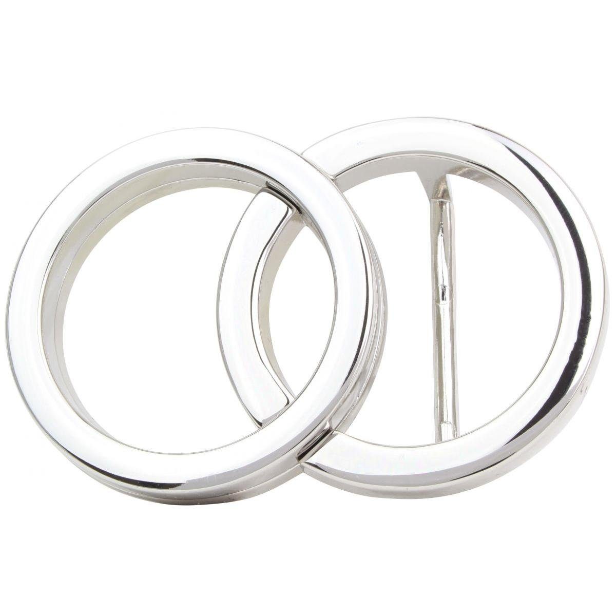 BELTINGER Gürtelschnalle Rings 4,0 cm - Buckle Wechselschließe Gürtelschließe 40mm - Gürtel bis Silber glänzend