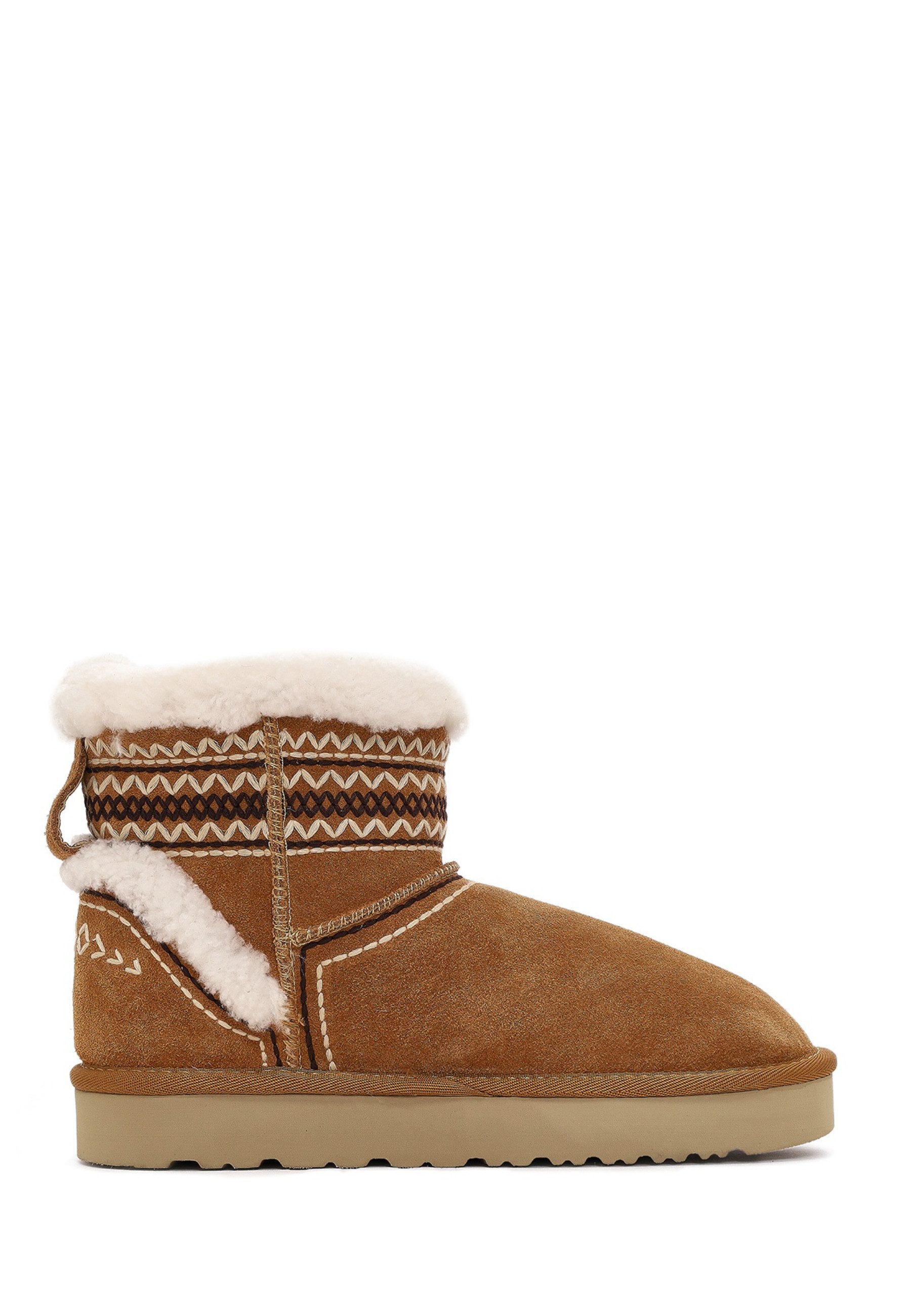 Derimod Teddy-Stiefel aus Veloursleder Ankleboots