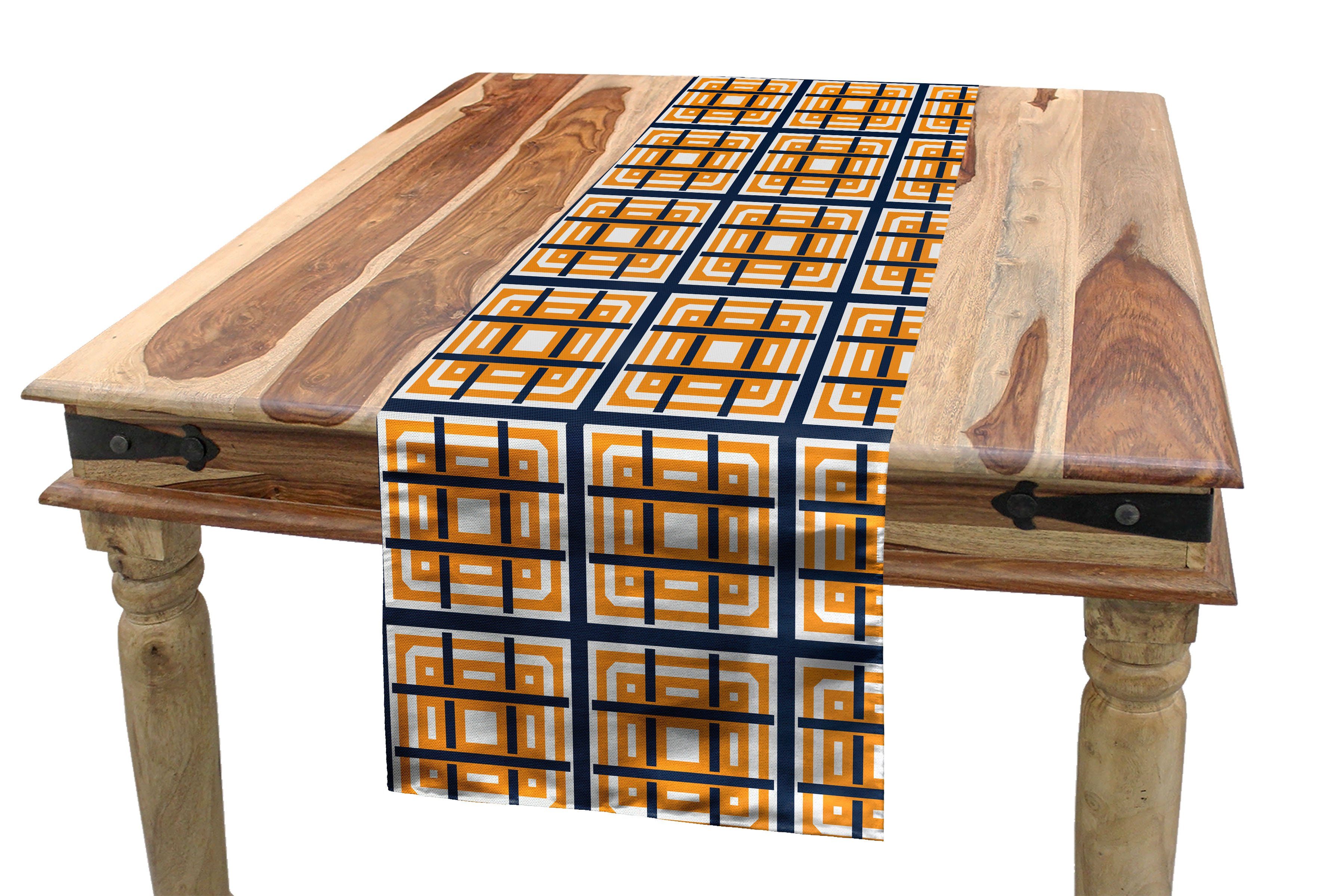 Abakuhaus Tischläufer Esszimmer Küche Rechteckiger Dekorativer Tischläufer, Abstrakt Moderne geometrische Kunst Gitter