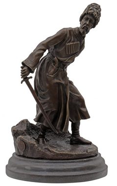Aubaho Skulptur Bronzeskulptur Kosake im Antik-Stil Bronze Figur Statue 25cm