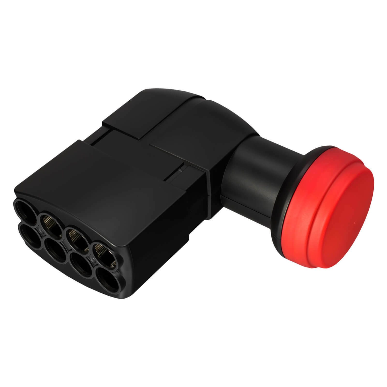 HB-DIGITAL LNB Octo Red Opticum PRO LOP-06H für 8 Teilnehmer Universal-Single-LNB (für 8 Teilnehmer, Die vergoldeten F-Anschlüsse für noch bessere Signalübertragung)