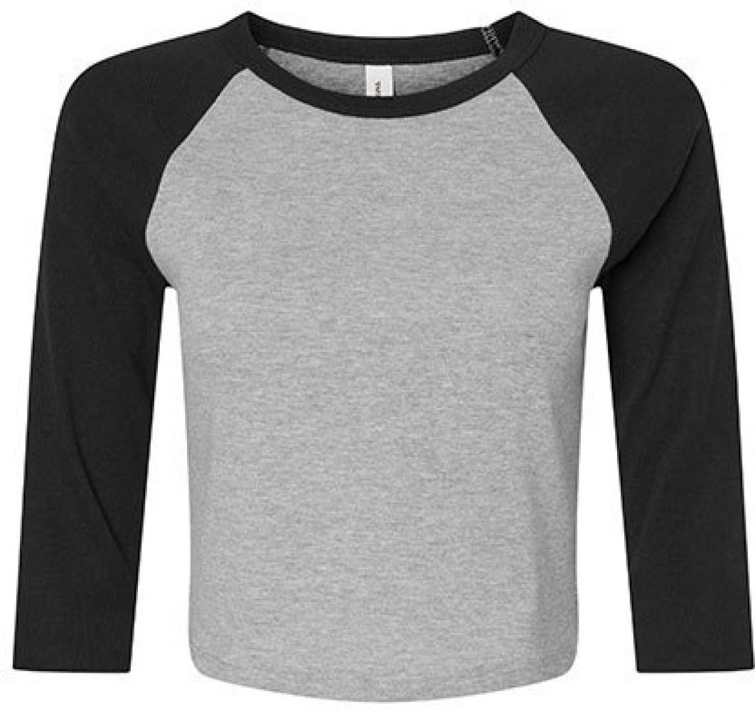 Bella + Canvas Longsleeve Women´s Micro Rib 3/4 Raglan Baby Tee Langarmshirt Damen