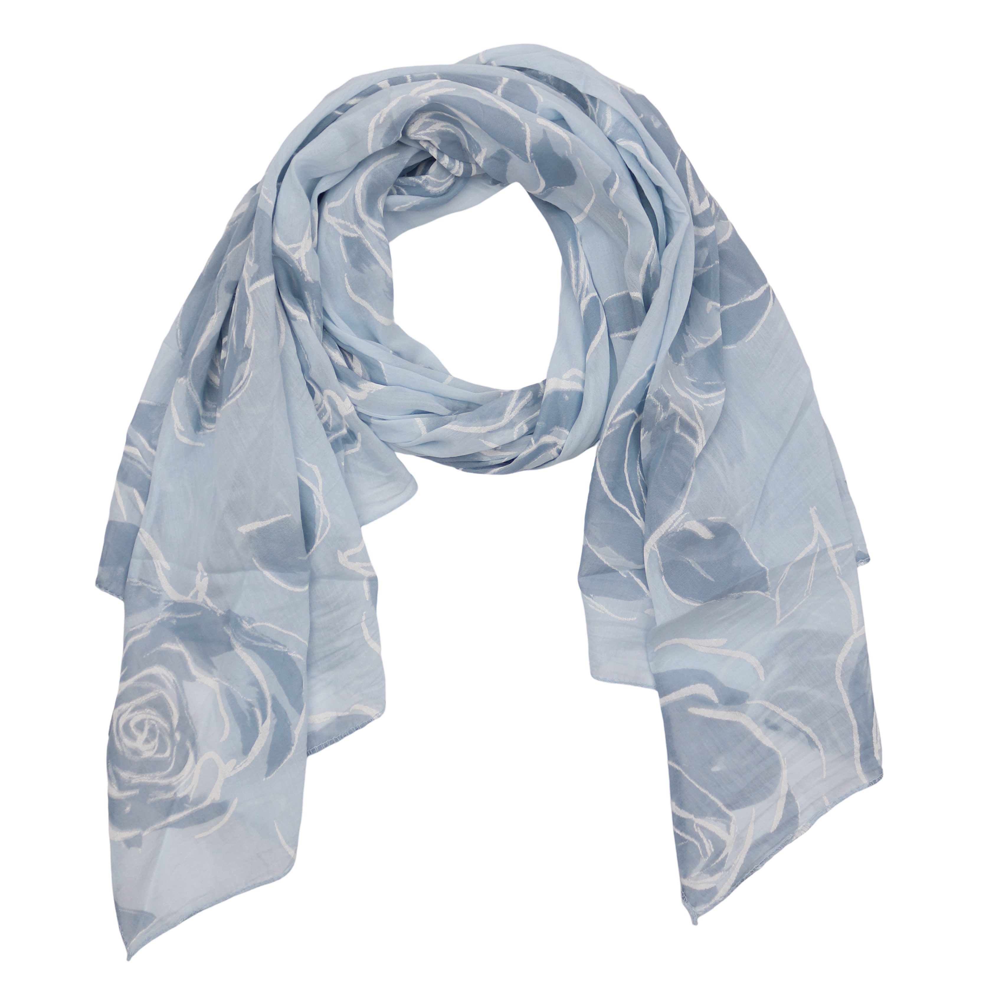 Modeschal Asymmetrischer Schal, Made in Italy 20% Seide 80% Baumwolle