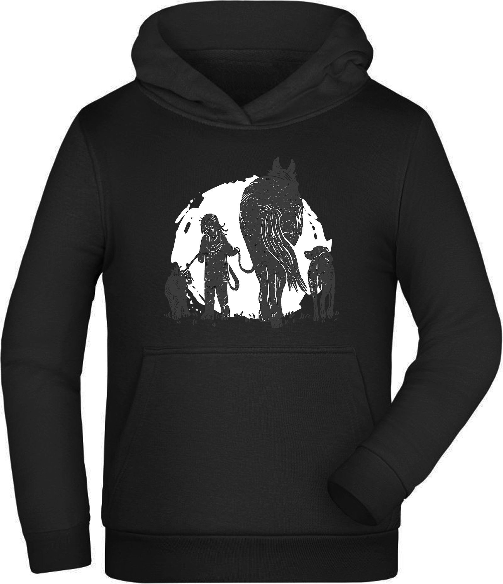 Mädchen Hoodie Aufdruck, und Pferd Kinder Kapuzen Kapuzensweater mit Hoodie Sweatshirt aus Hund i150 MyDesign24 führt