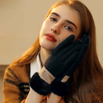 FIDDY Fleecehandschuhe Winter-Touchscreen-Handschuhe mit wärmender Fleece-Innenfütterung Elegantes Design, Damenmode, charmant, toller Modeartikel