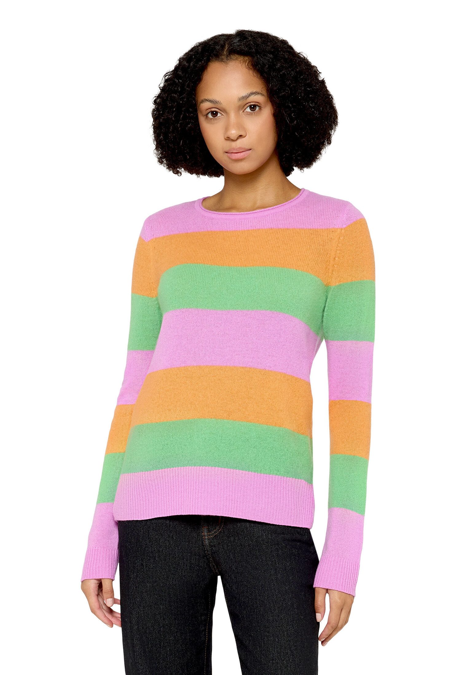 Cartoon Strickpullover Damen mit Rundhalsausschnitt (1-tlg)